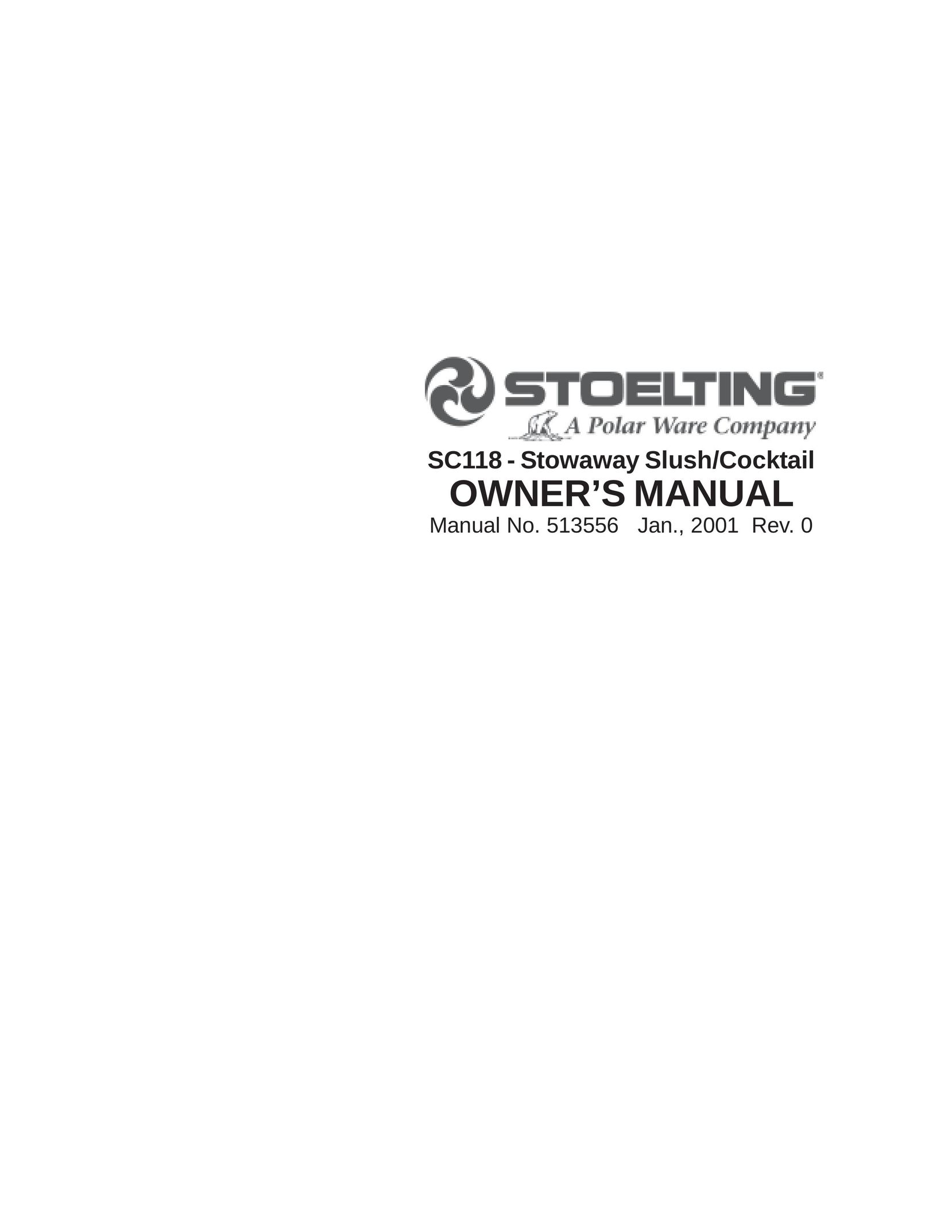 Stoelting SC118 Freezer User Manual