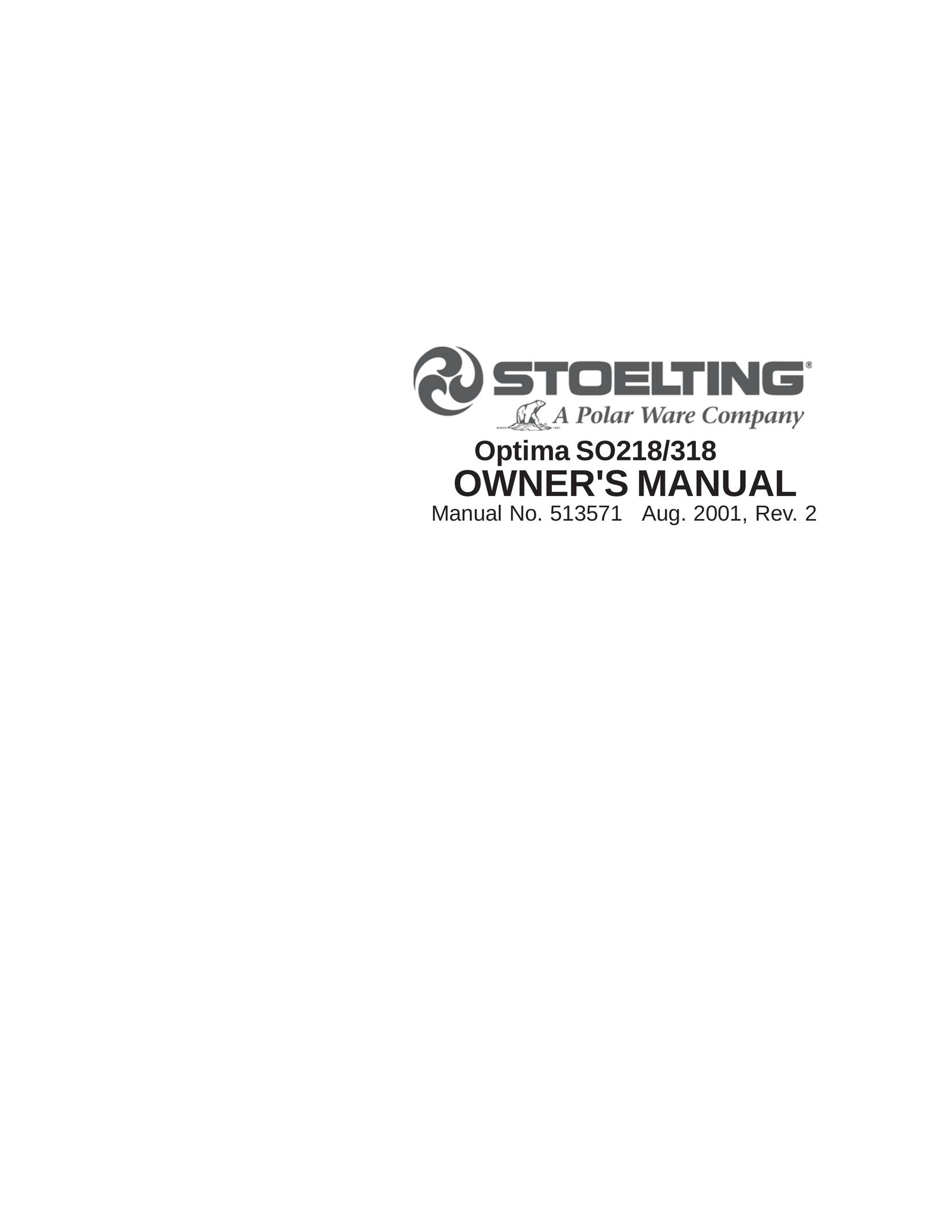 Stoelting SO318 Freezer User Manual