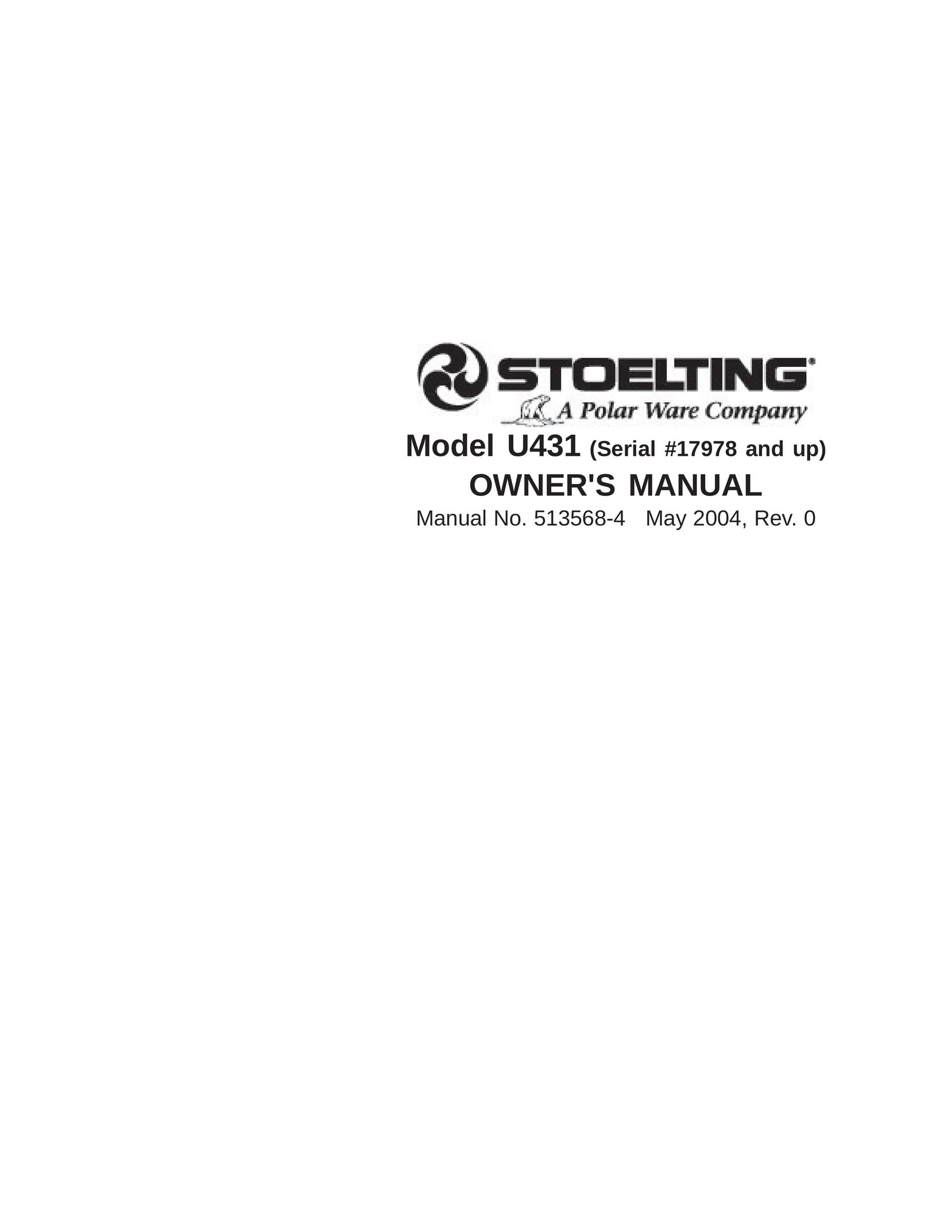 Stoelting U431 Freezer User Manual