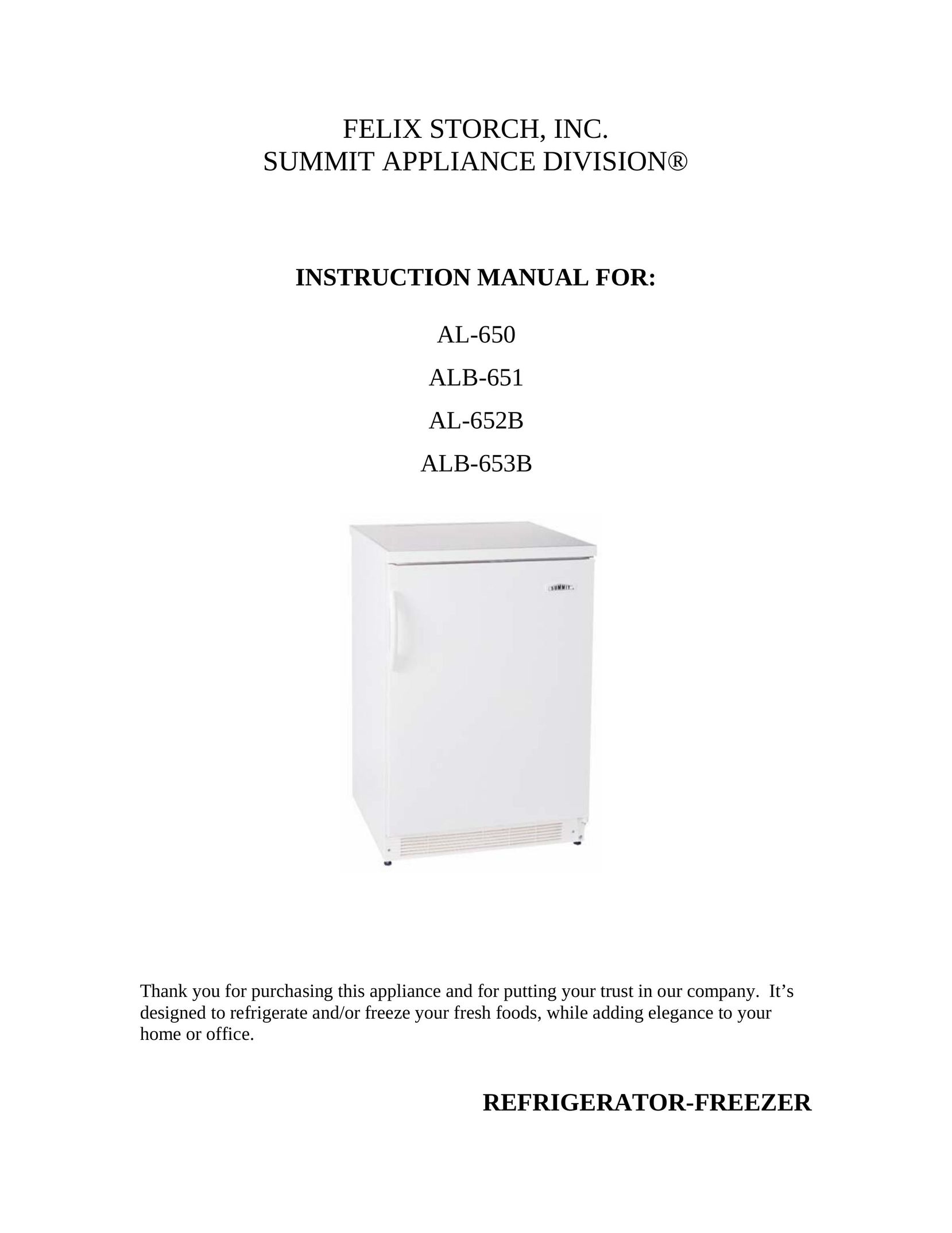 Summit AL-652B Freezer User Manual