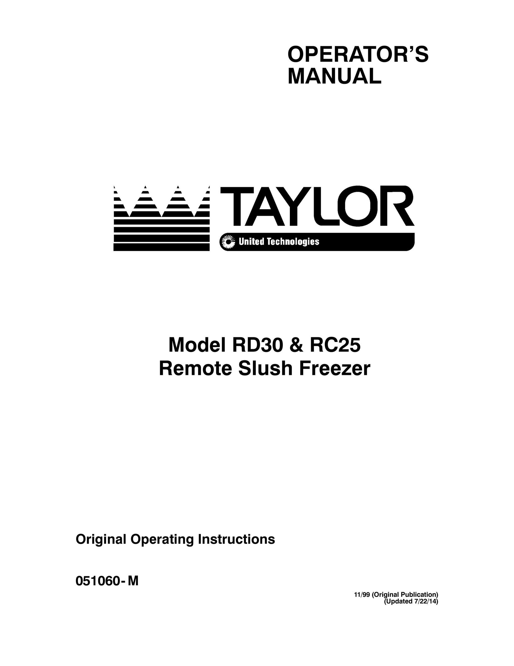 Taylor RC25 Freezer User Manual