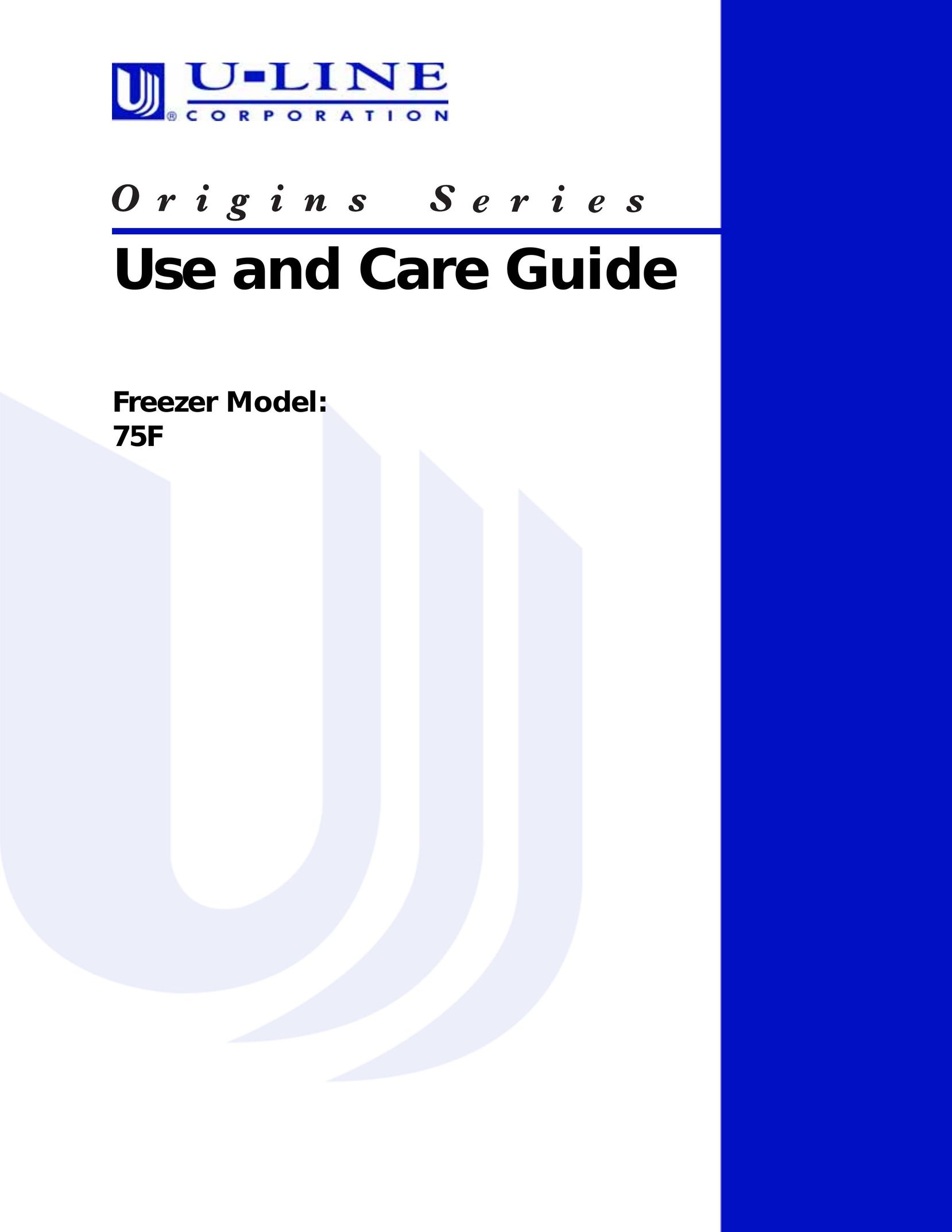 U-Line 75F Freezer User Manual