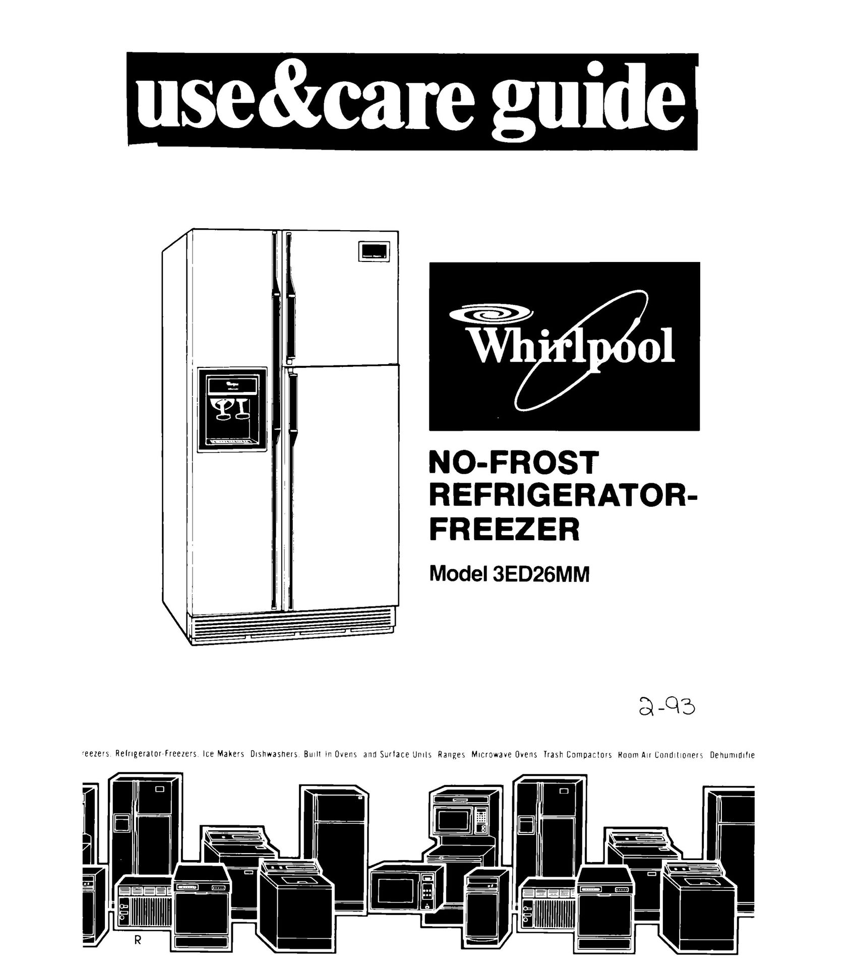 Whirlpool 3ED26MM Freezer User Manual
