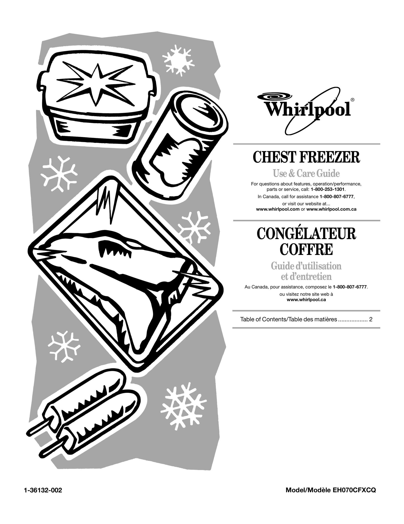 Whirlpool EH070CFXCO Freezer User Manual