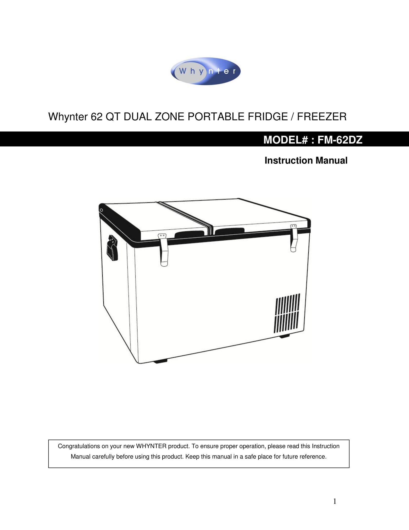 Whynter FM-62DZ Freezer User Manual