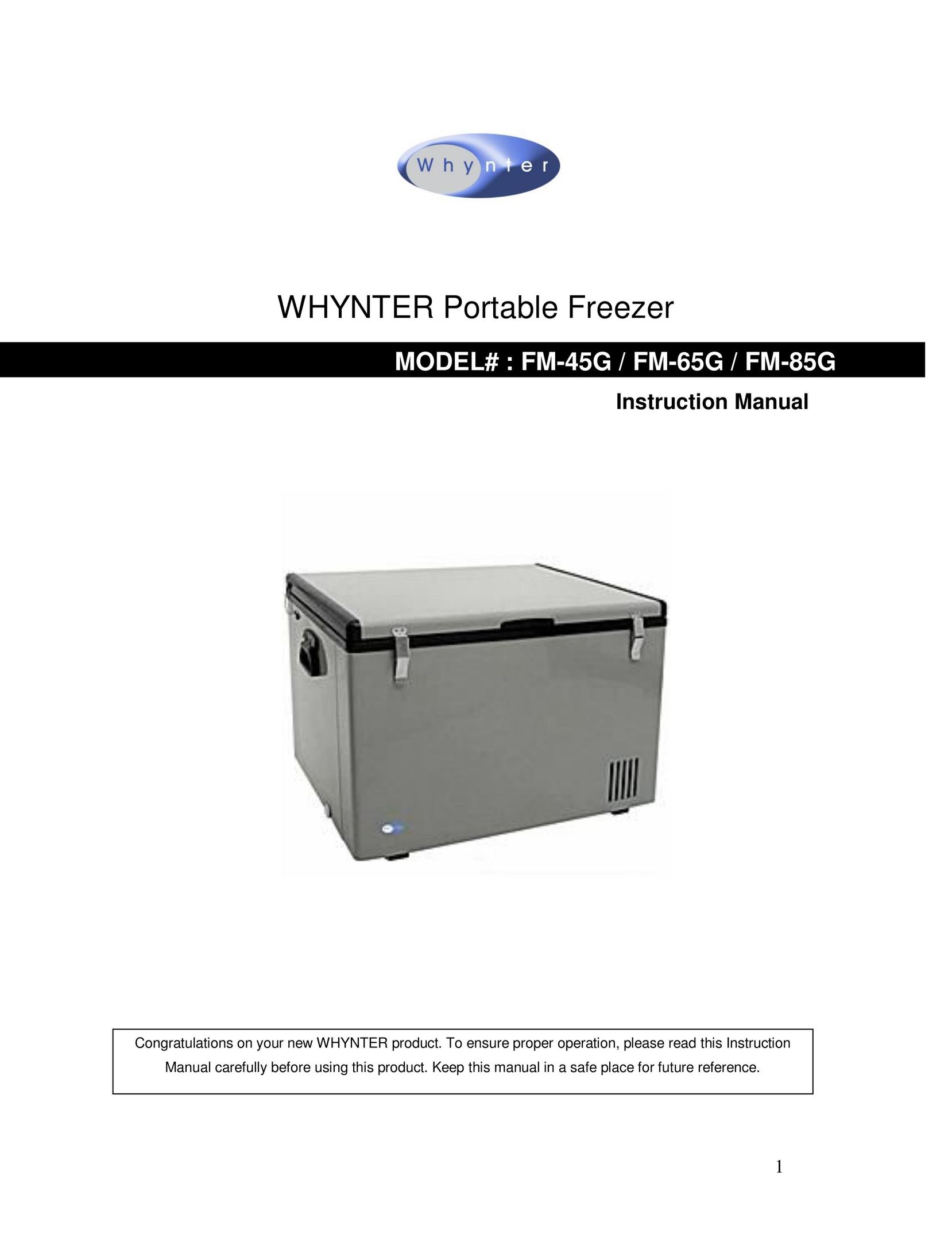 Whynter fm-65g Freezer User Manual