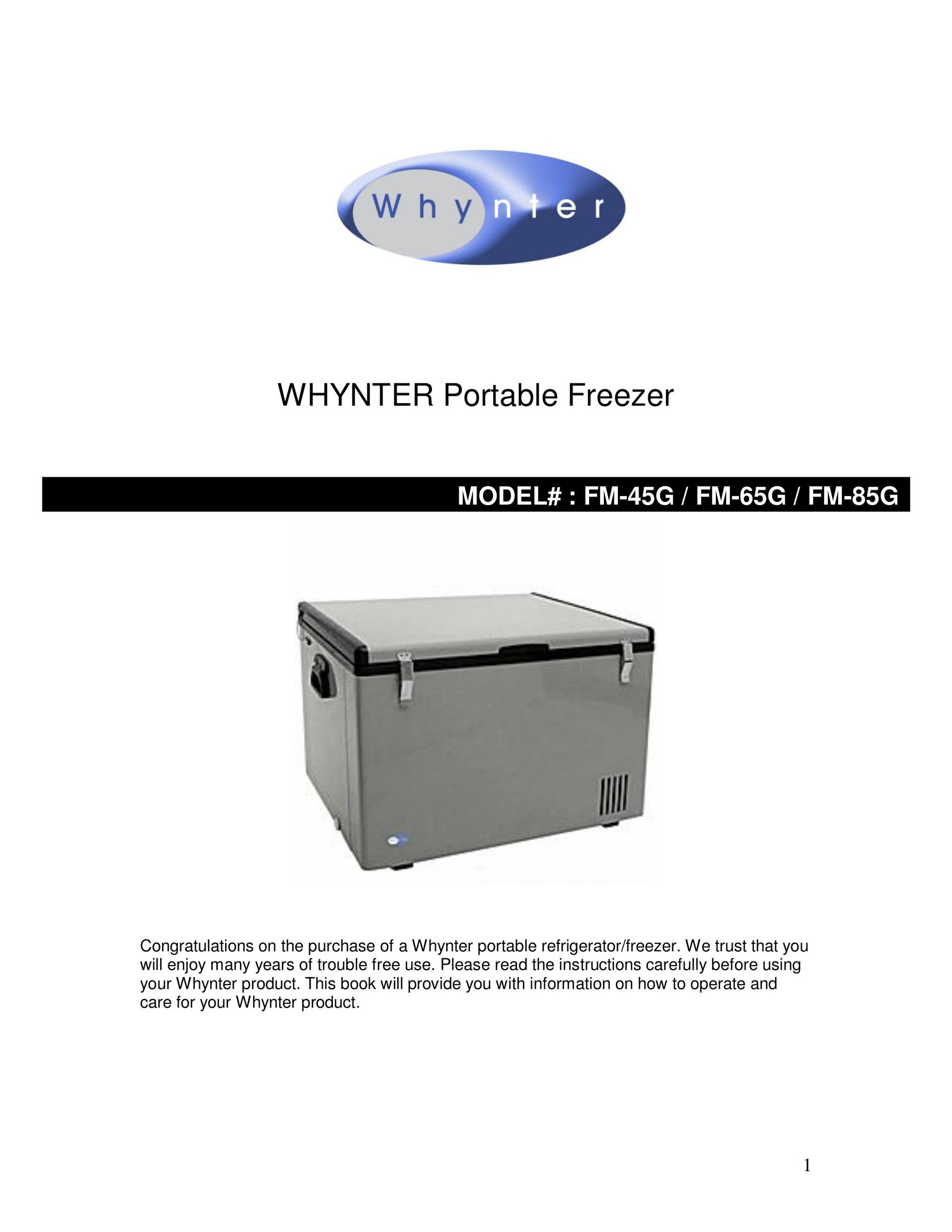 Whynter FM-85G Freezer User Manual