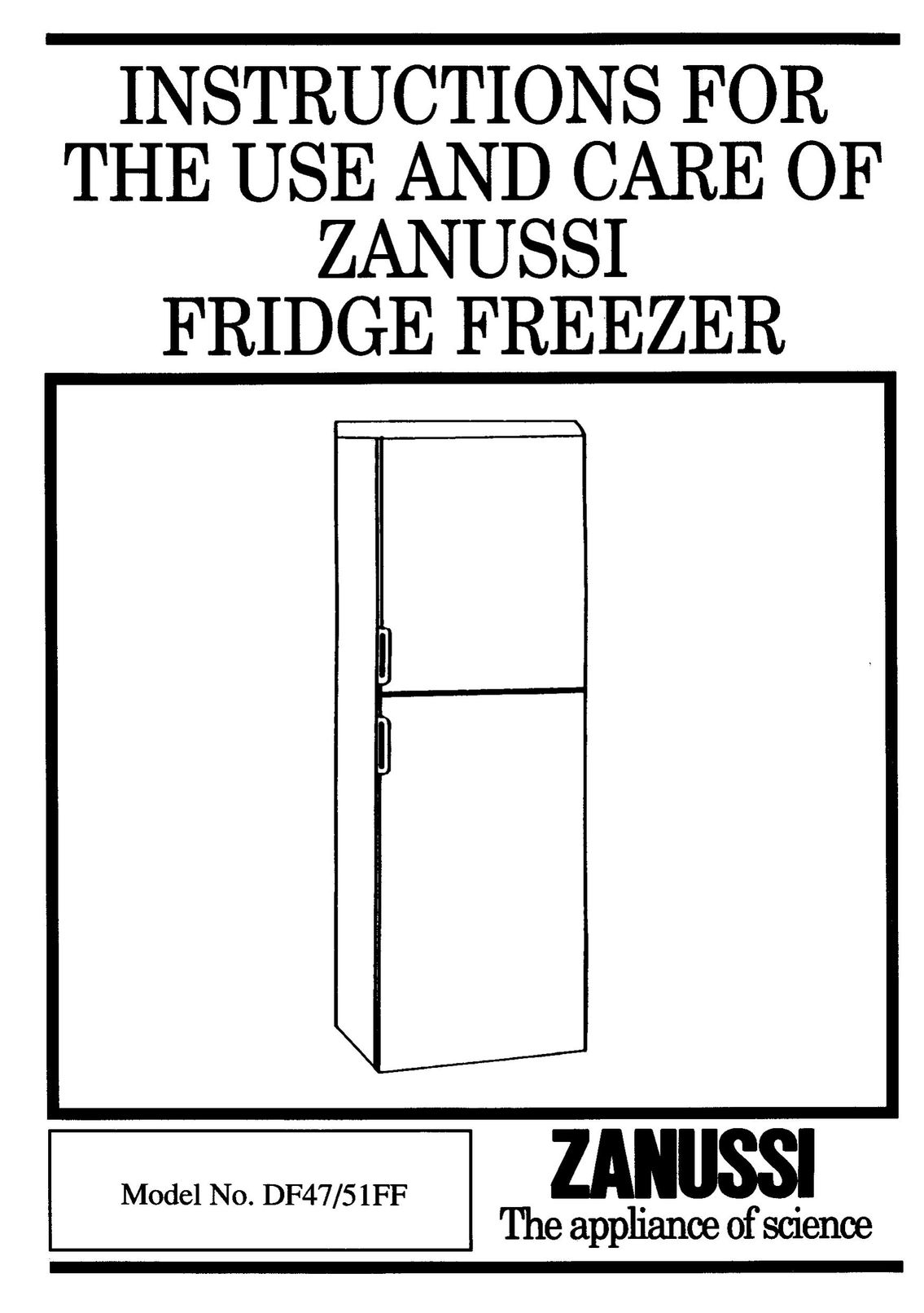 Zanussi 51FF Freezer User Manual