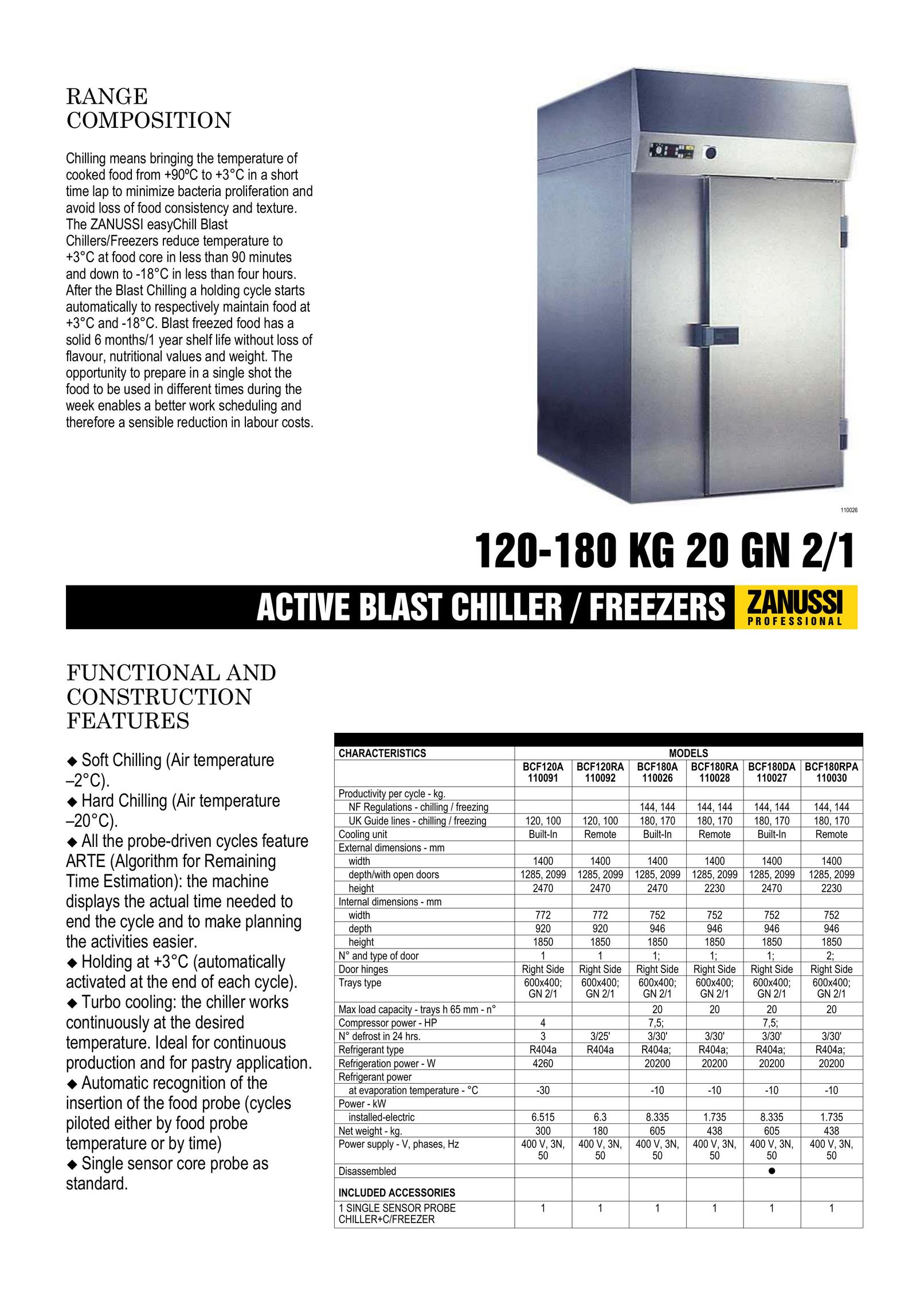 Zanussi BCF180RA Freezer User Manual
