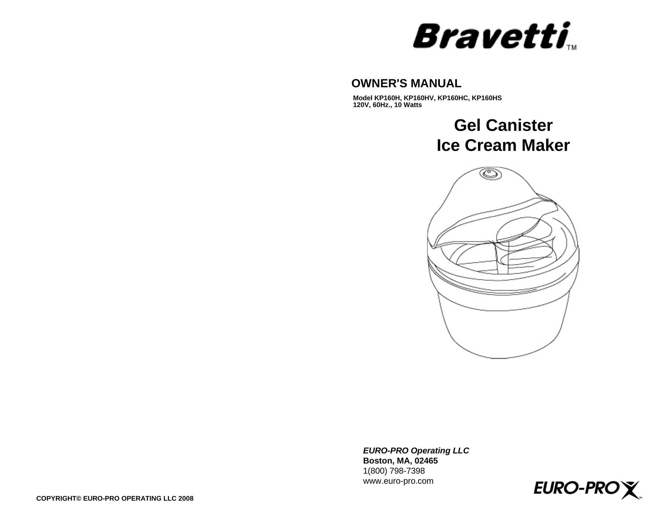 Bravetti 60HZ. Frozen Dessert Maker User Manual
