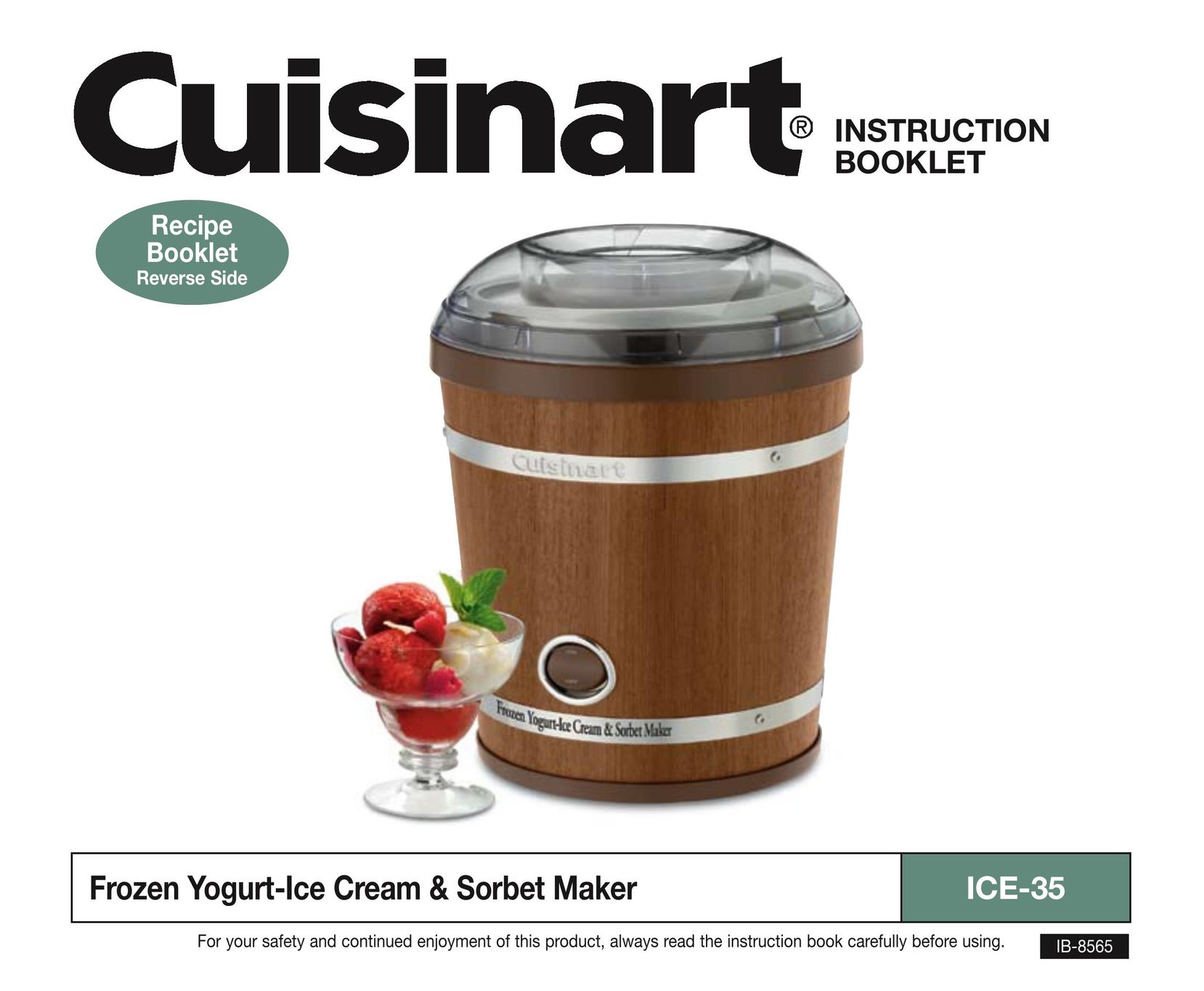 Cuisinart IB-8565 Frozen Dessert Maker User Manual