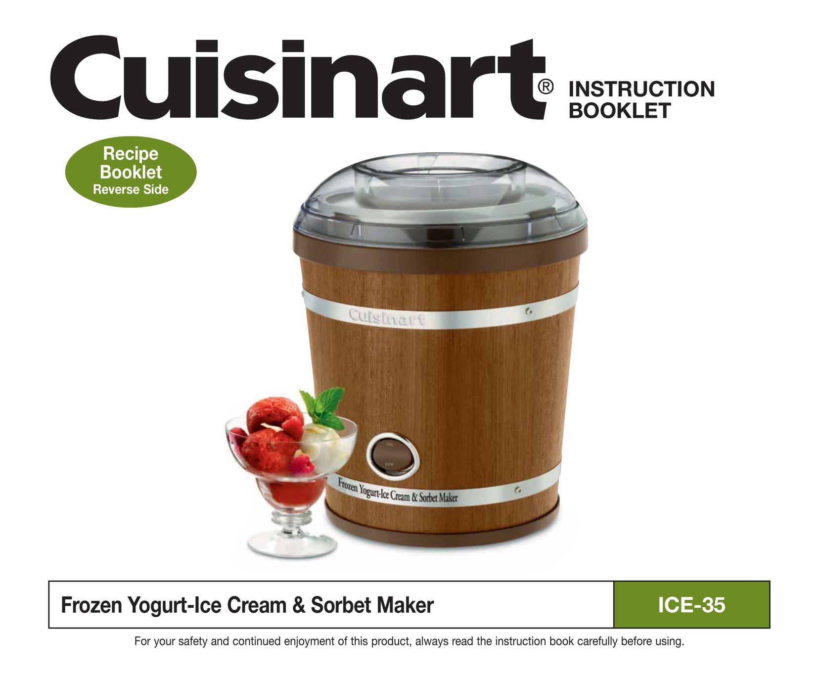 Cuisinart ICE-35 Frozen Dessert Maker User Manual
