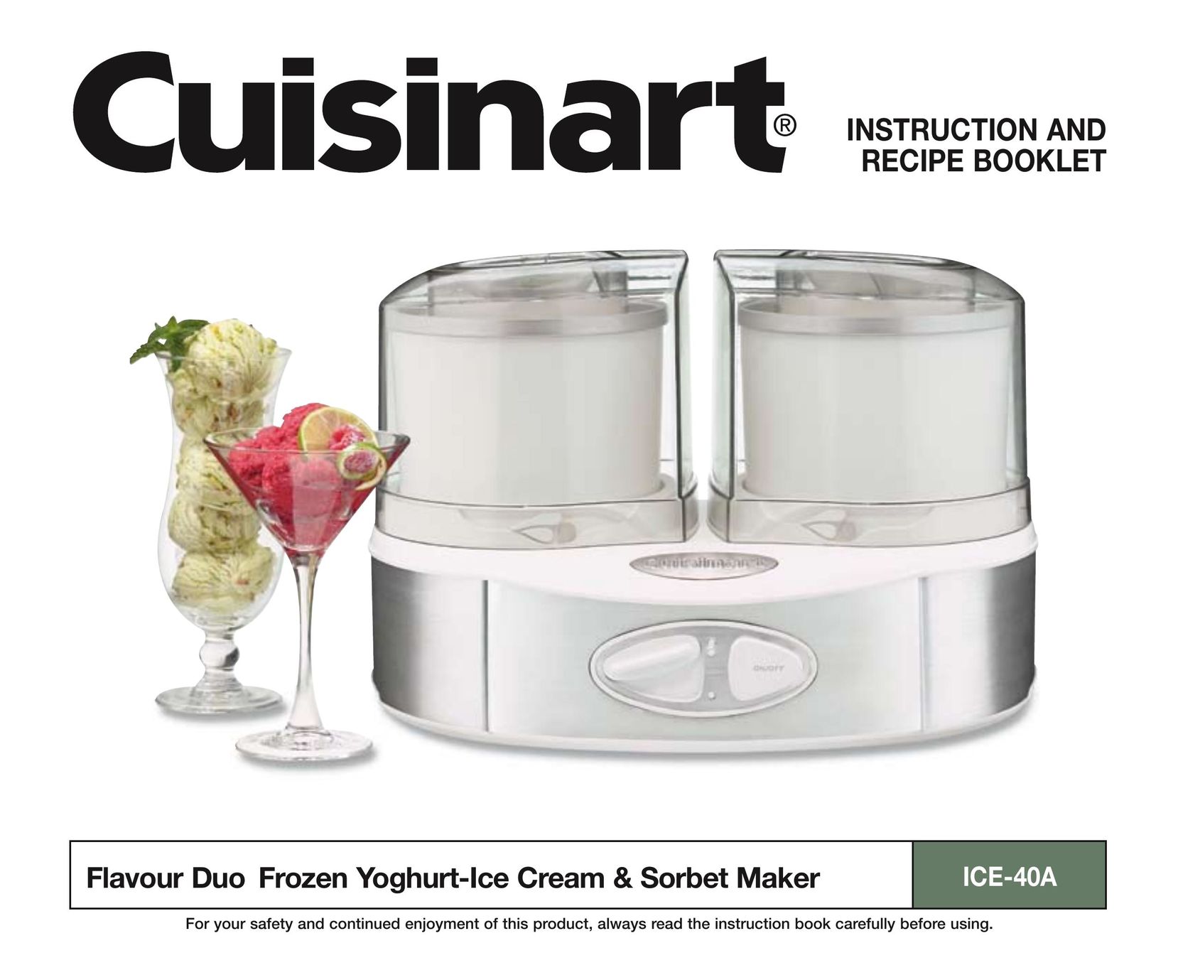 Cuisinart ICE-40A Frozen Dessert Maker User Manual