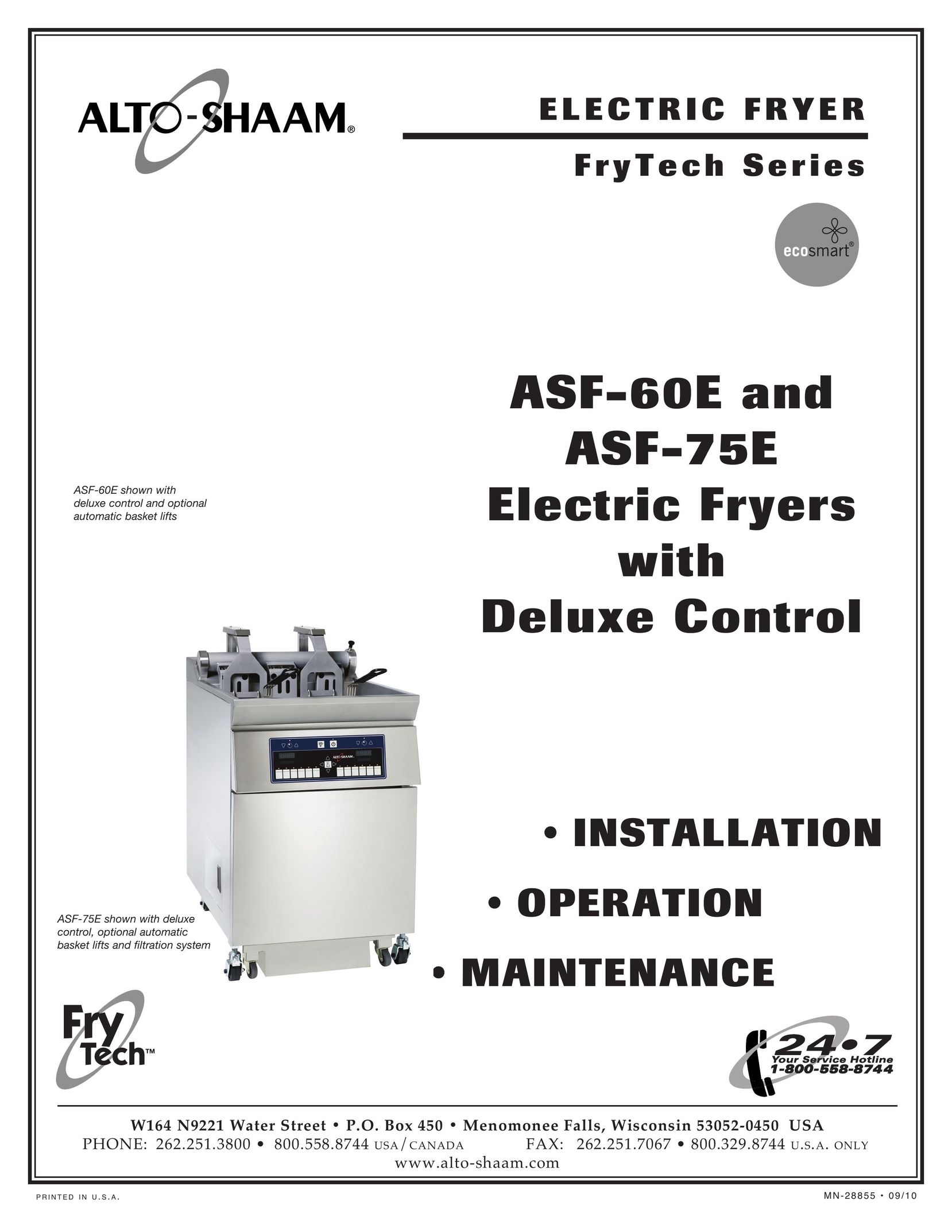 Alto-Shaam ASF-60E Fryer User Manual