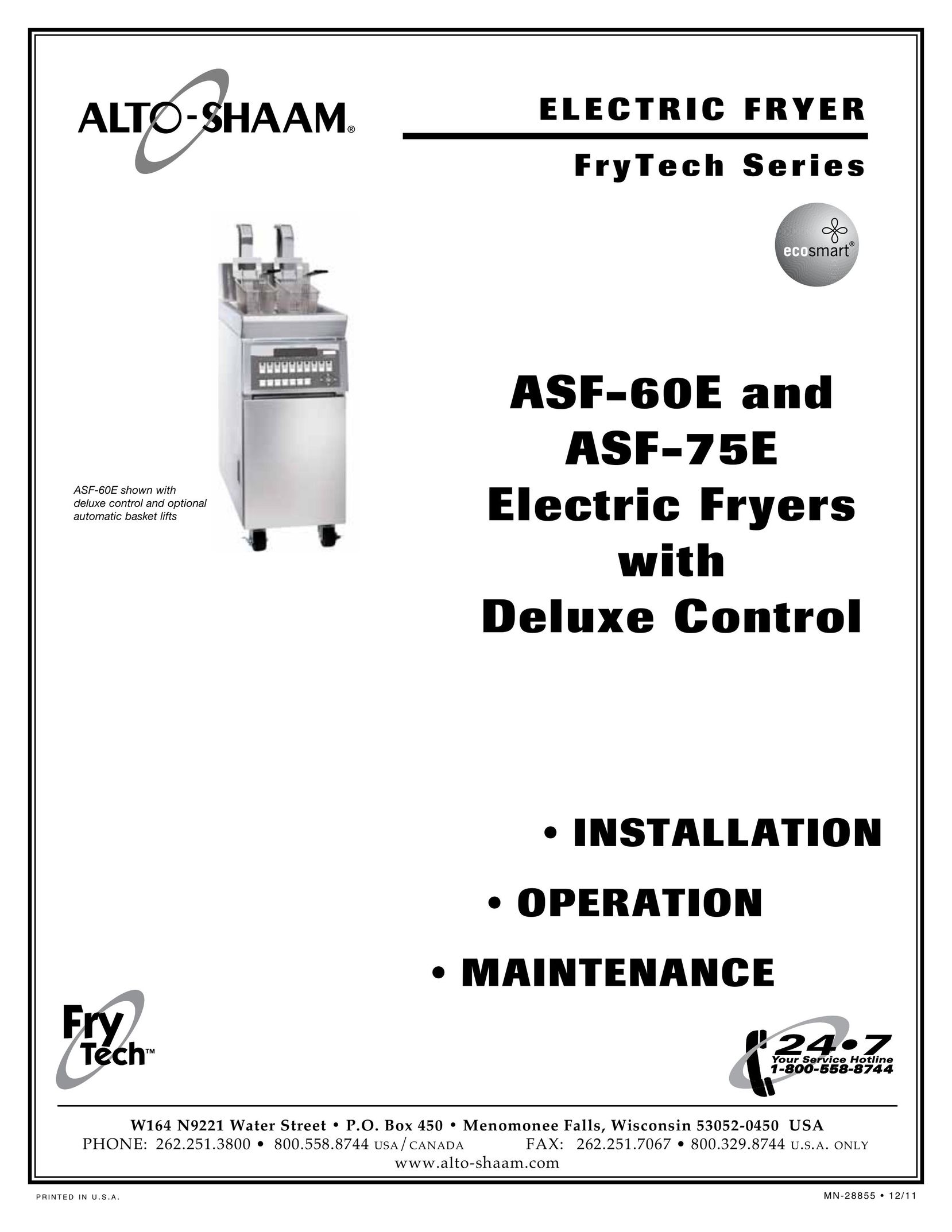 Alto-Shaam Electric Fryer Fryer User Manual