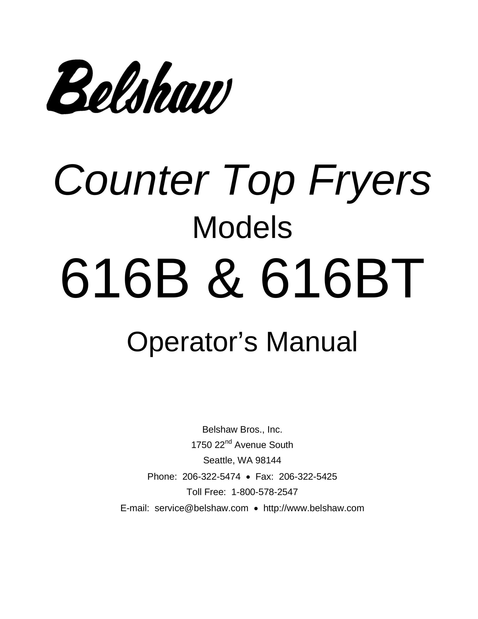 Belshaw Brothers 616BT Fryer User Manual