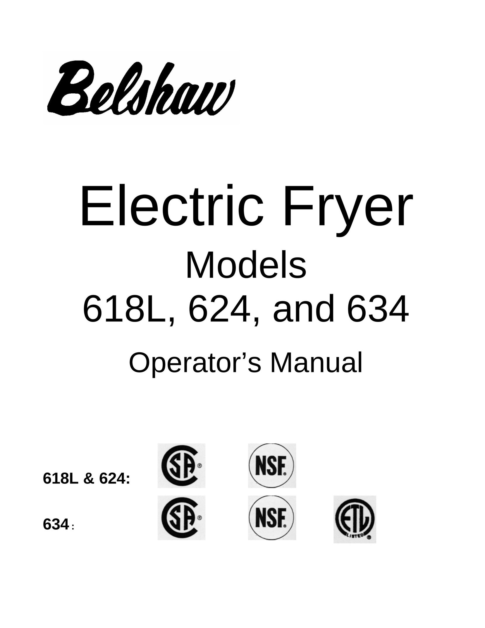 Belshaw Brothers 618L Fryer User Manual