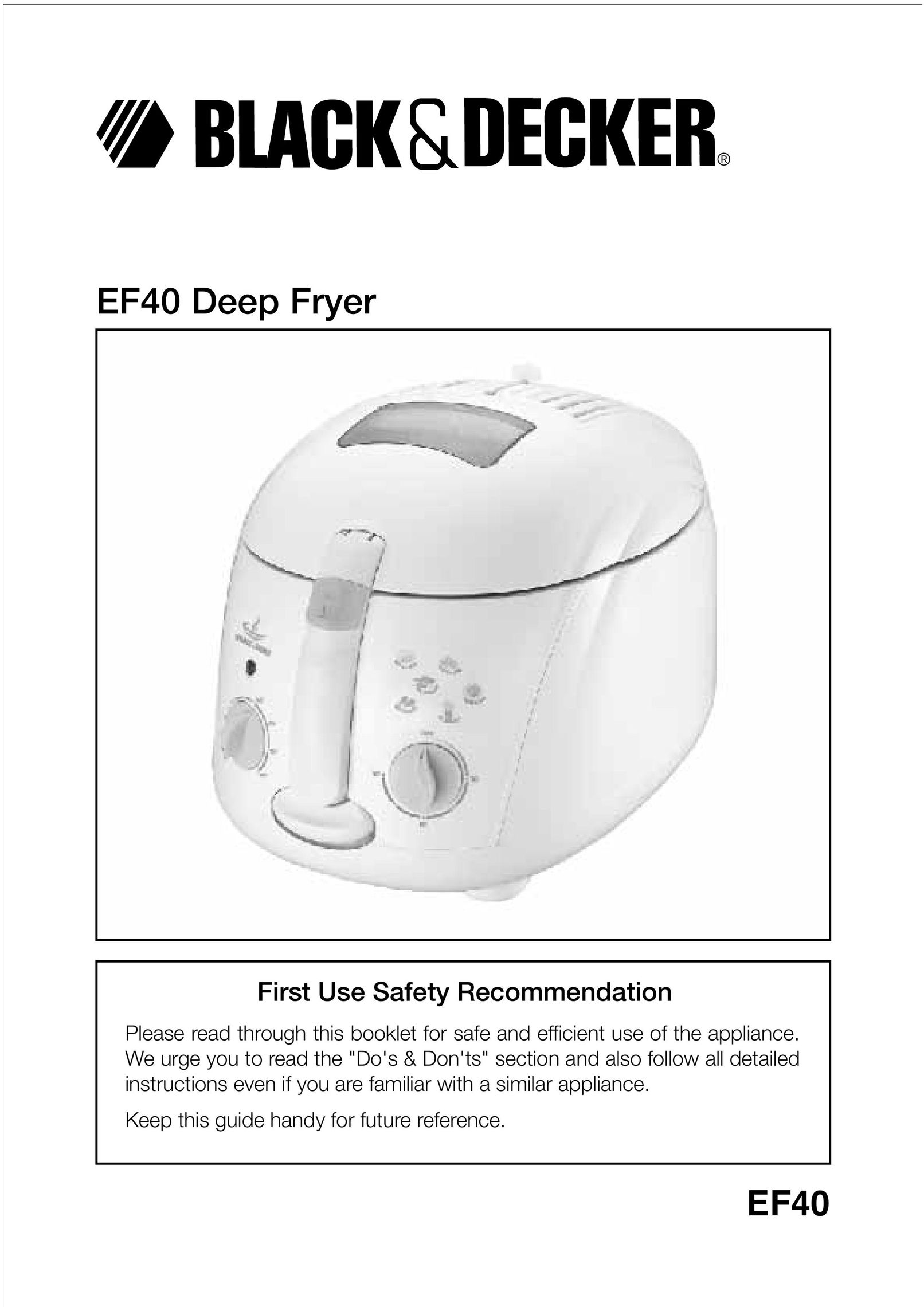 Black & Decker EF40 Fryer User Manual