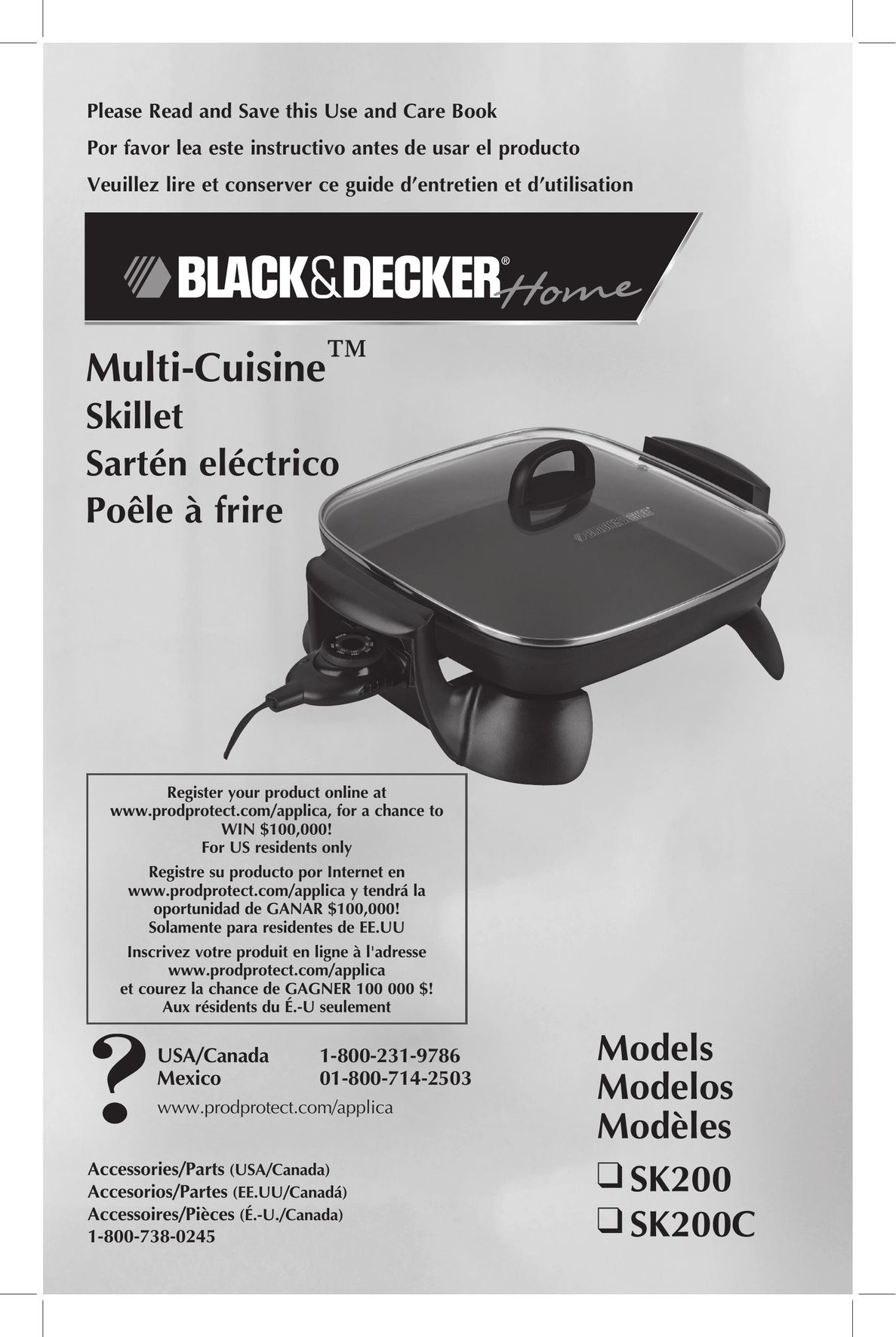 Black & Decker SK200C Fryer User Manual
