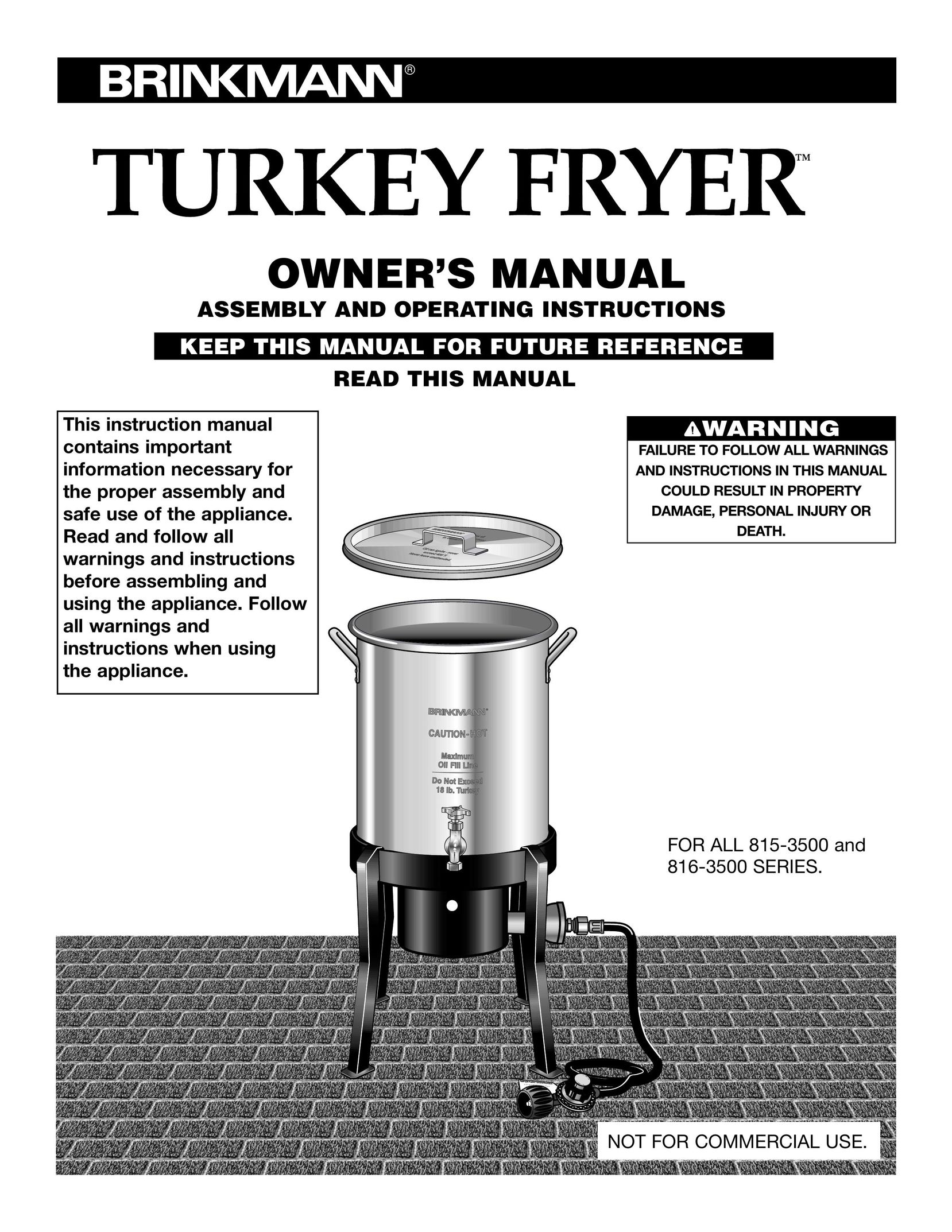 Brinkmann 815-3500 Fryer User Manual
