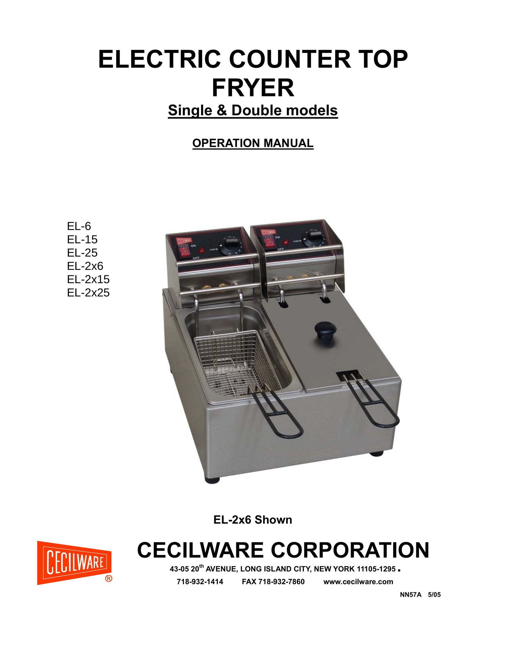 Cecilware EL-15 Fryer User Manual