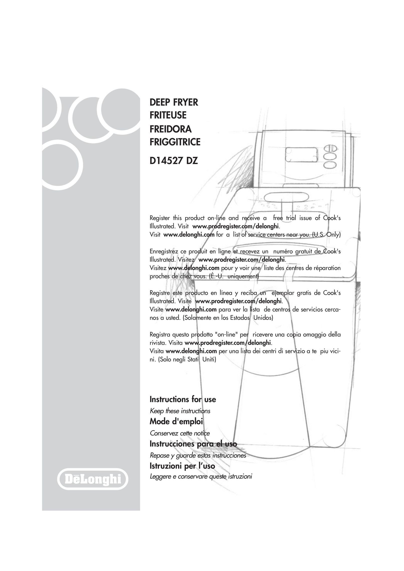 DeLonghi D14527DZ Fryer User Manual
