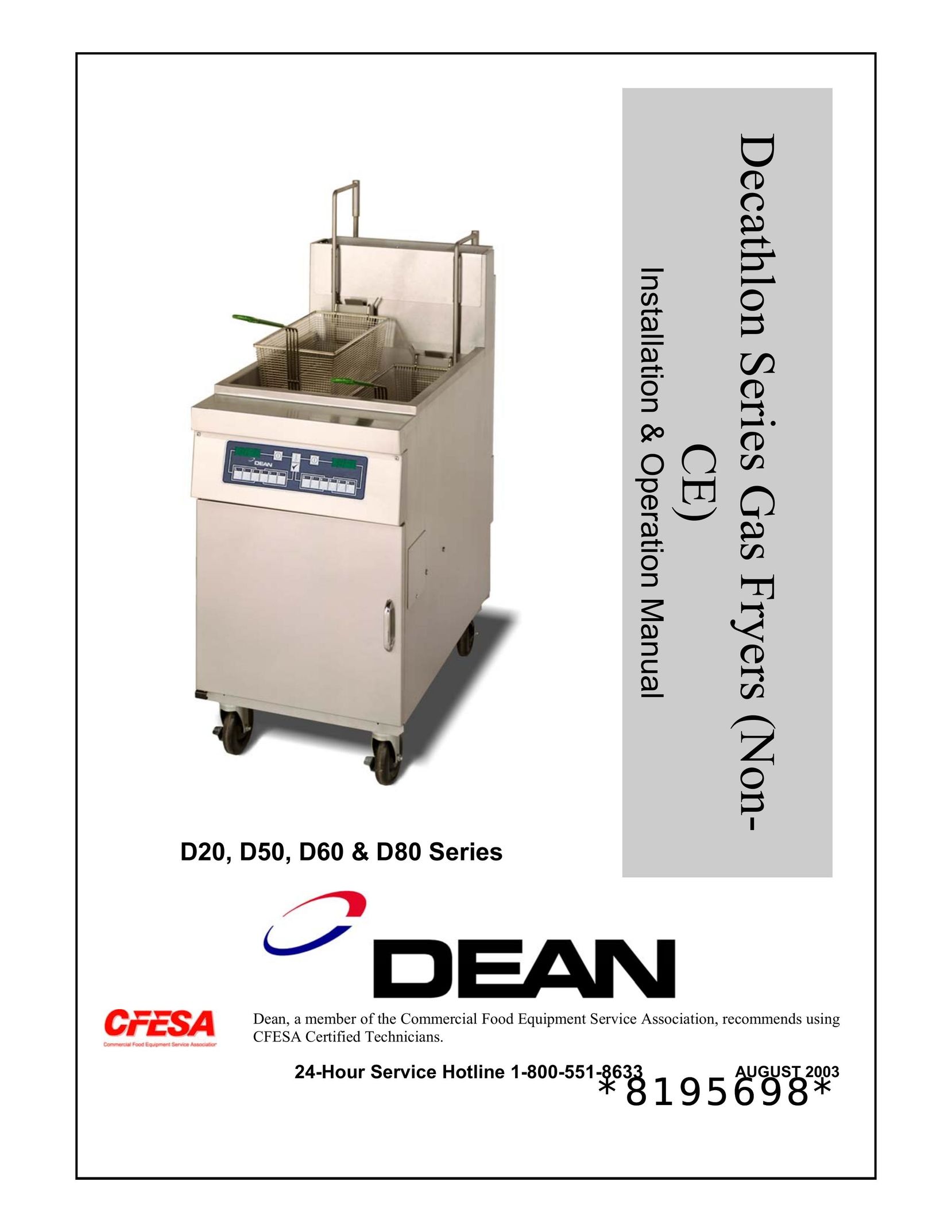 Dito Dean D20 Fryer User Manual