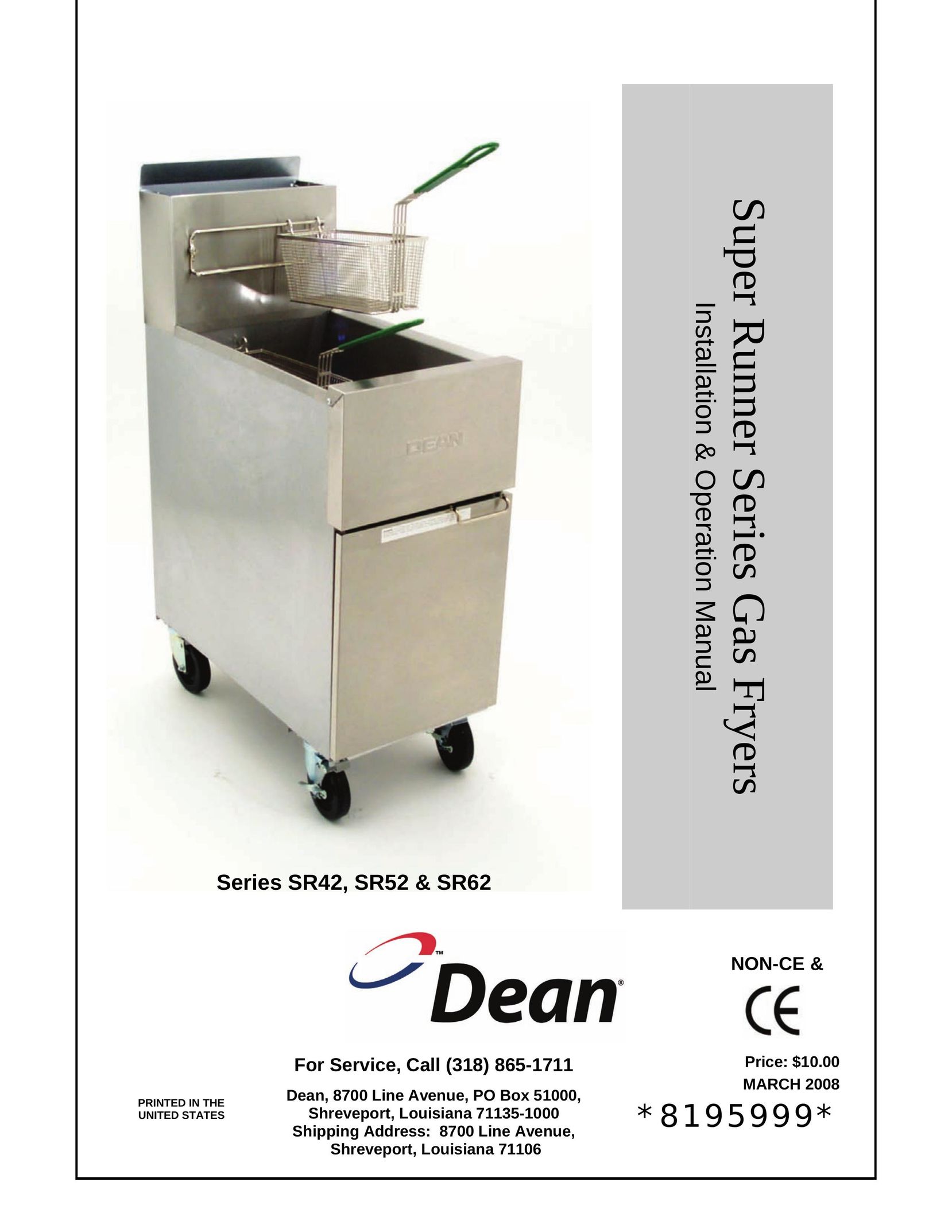 Dito Dean SR52 Fryer User Manual