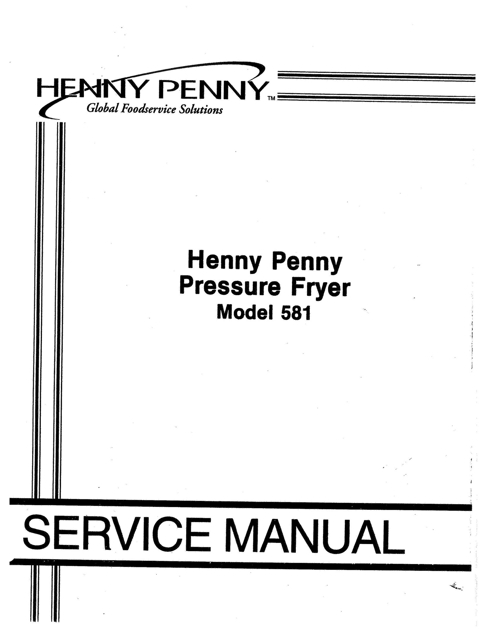 Henny Penny 581 Fryer User Manual
