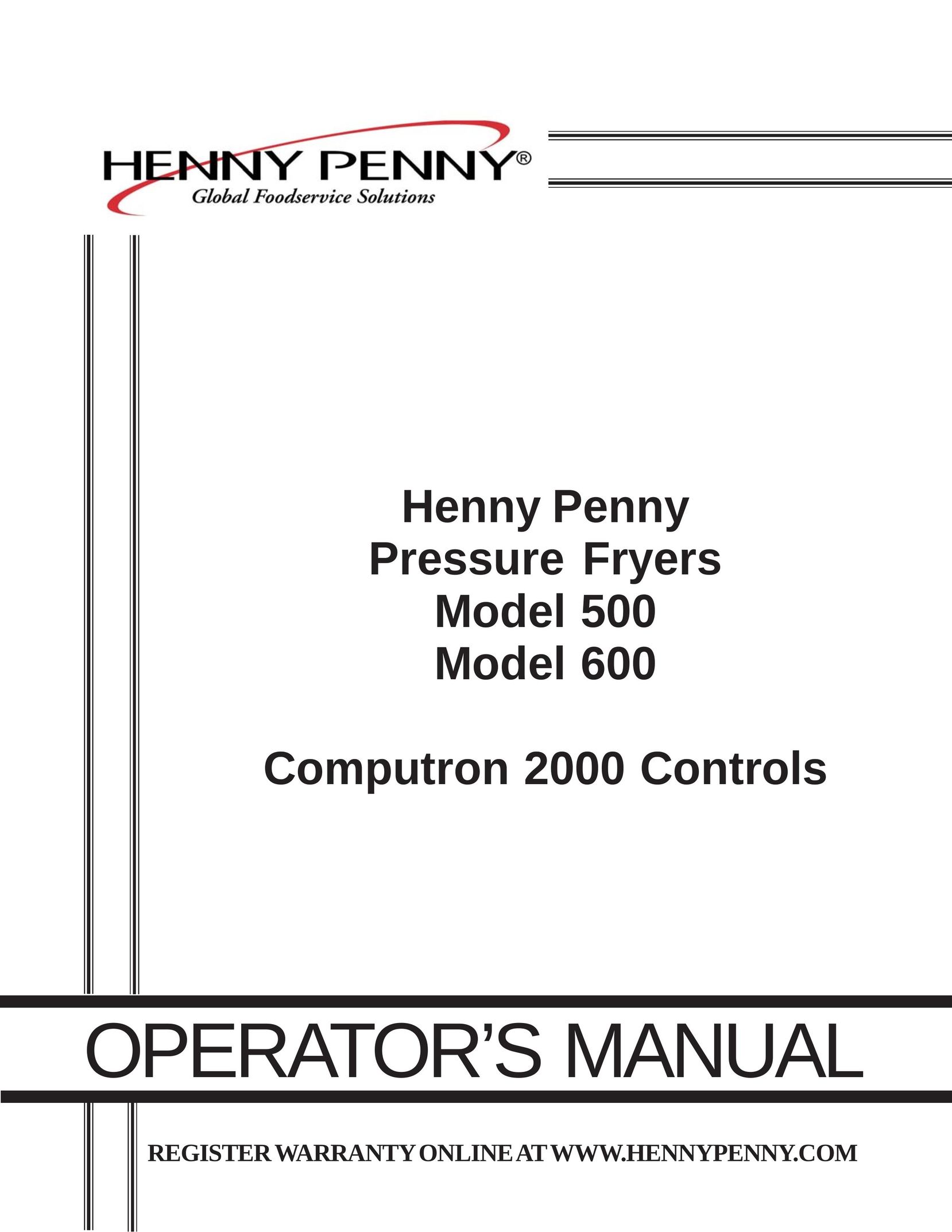 Henny Penny 600 Fryer User Manual