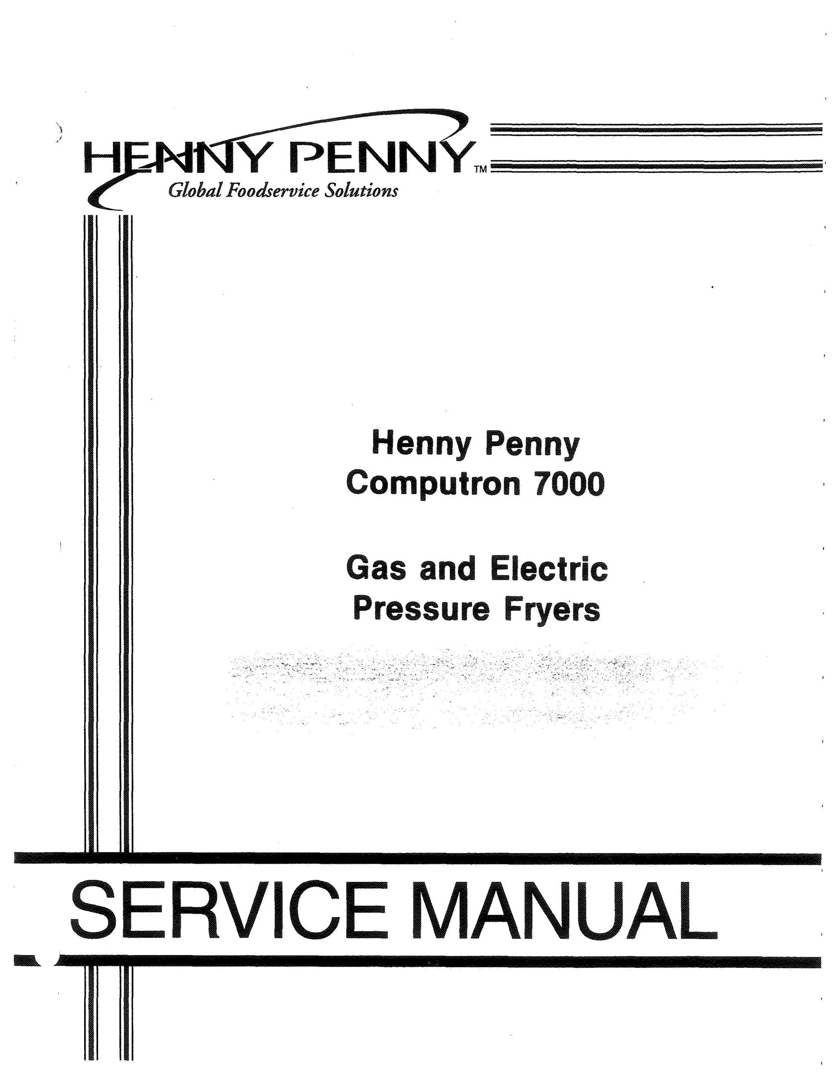Henny Penny 600 Fryer User Manual