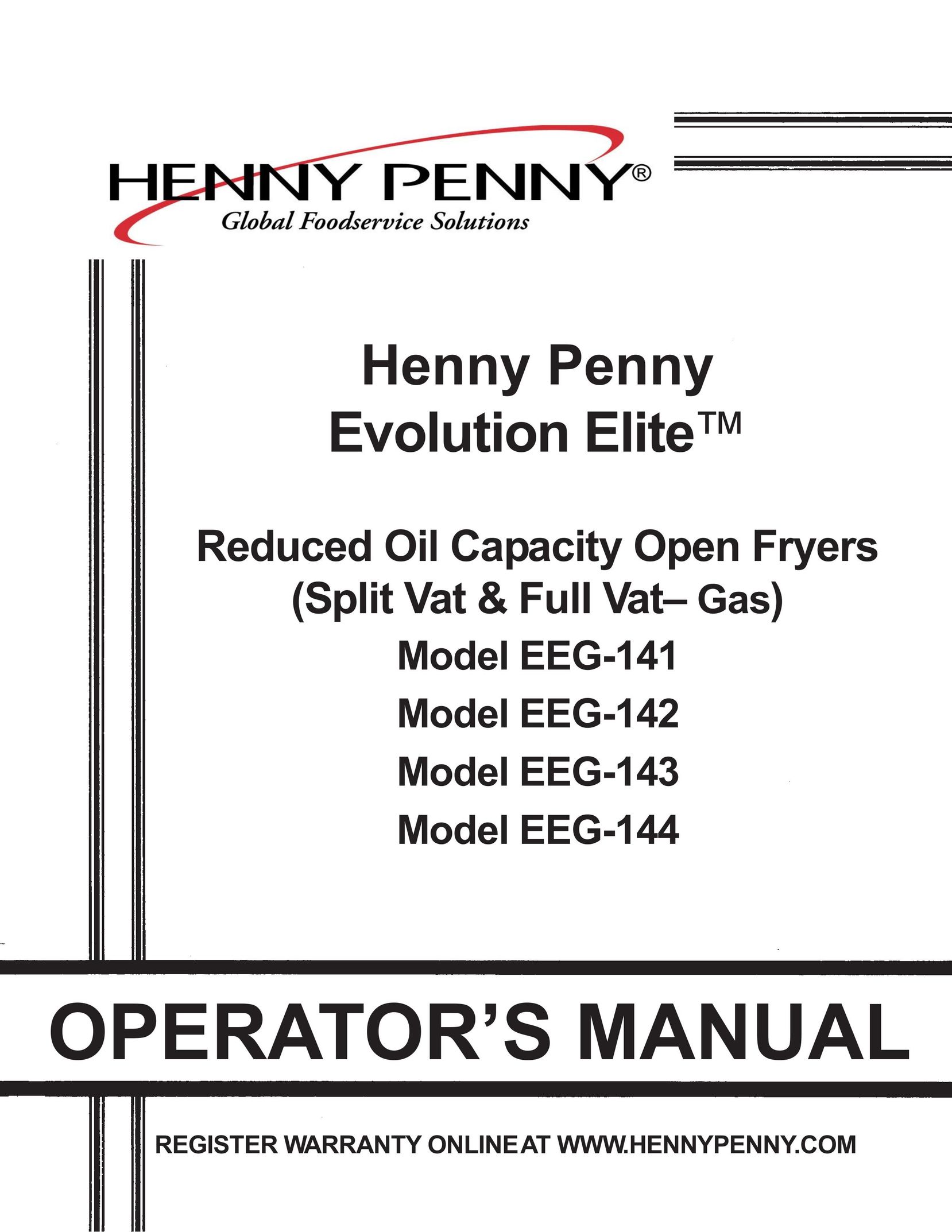 Henny Penny EEG-141 Fryer User Manual