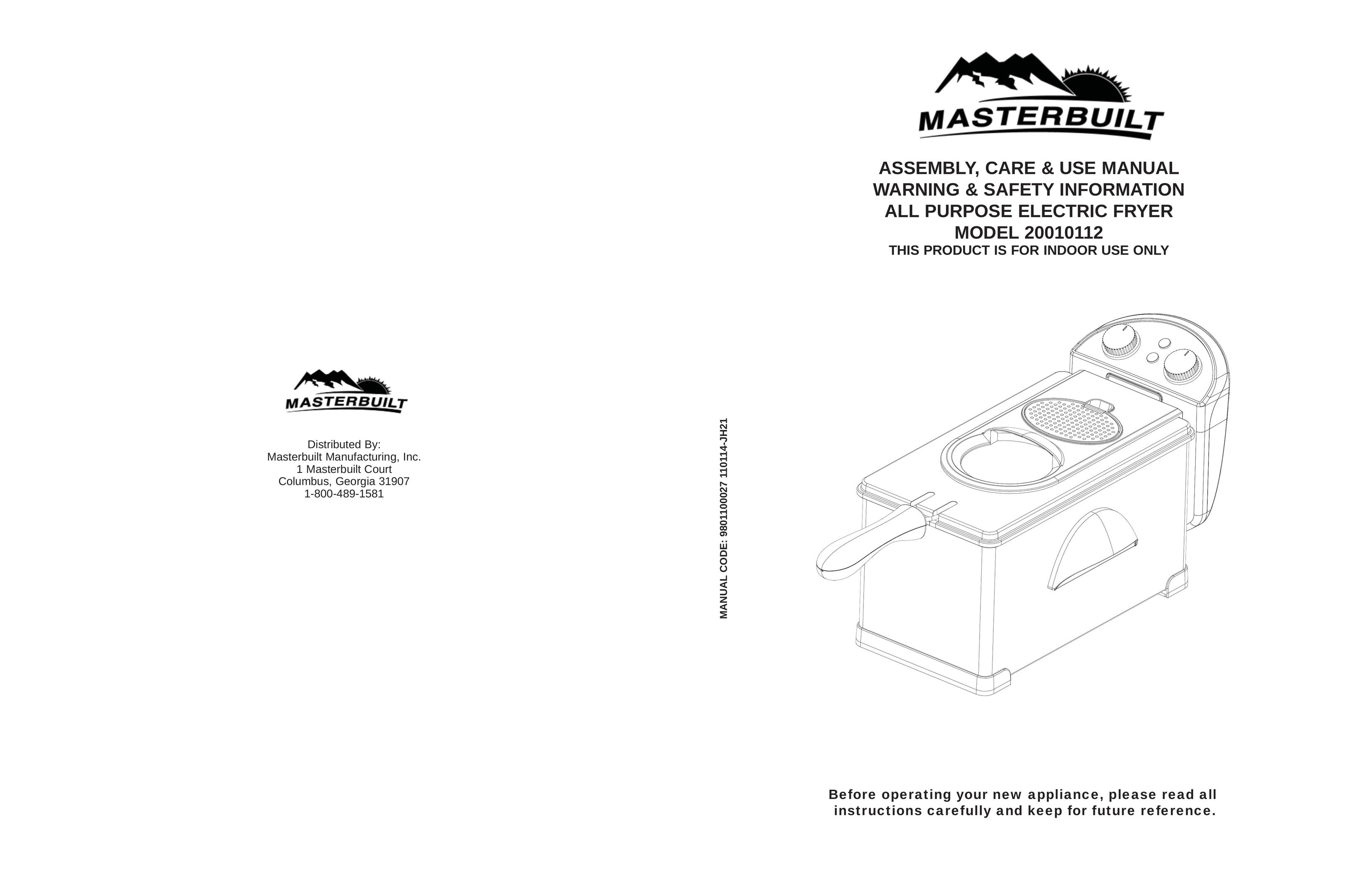 Masterbuilt 20010112 Fryer User Manual