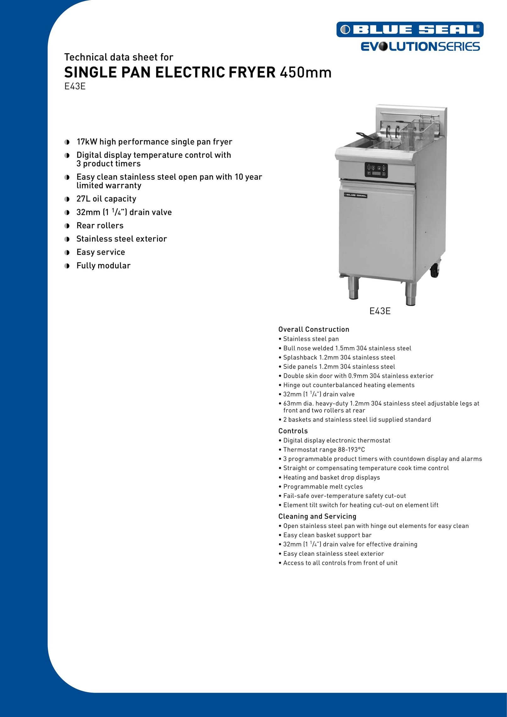 Moffat E43E Fryer User Manual