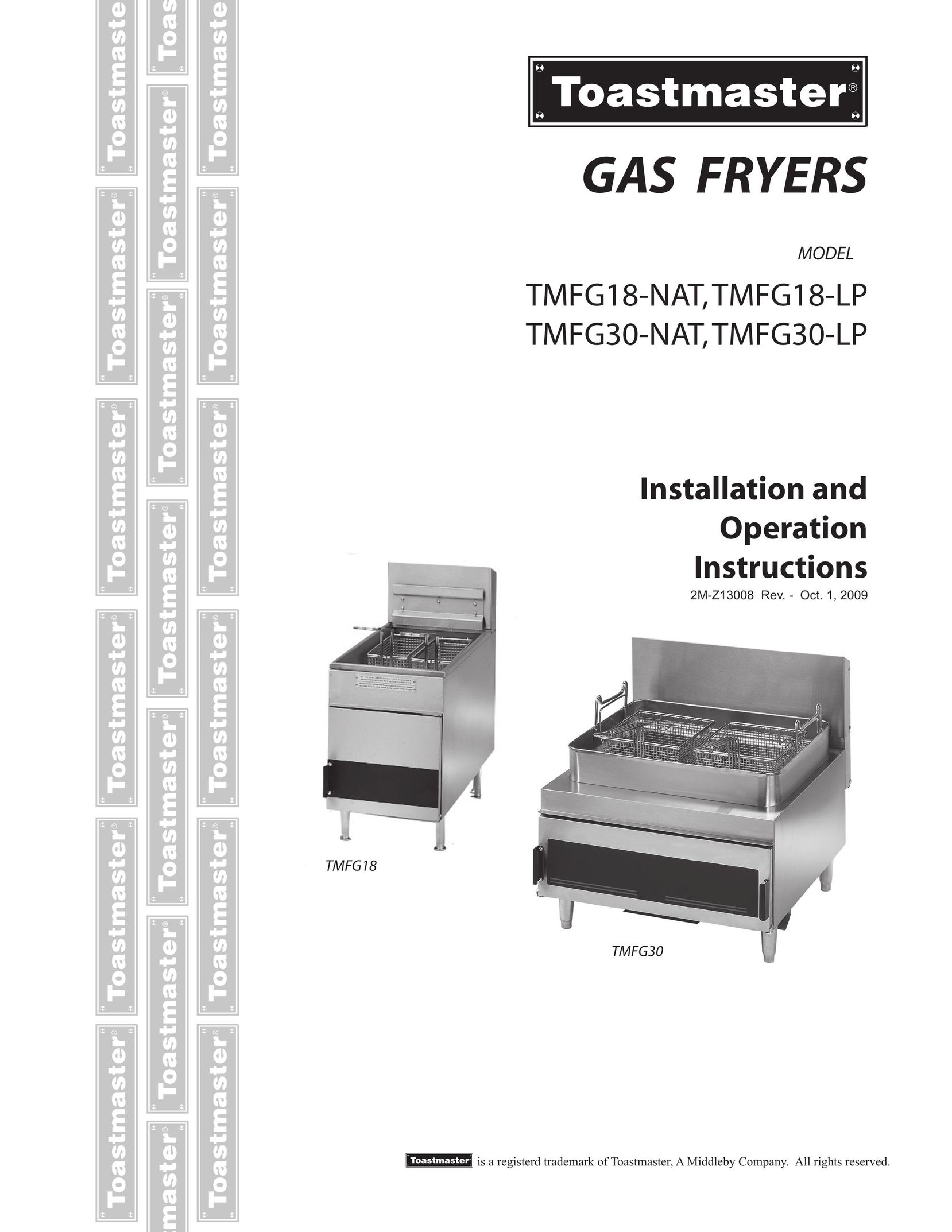 Toastmaster TMFG30-LP Fryer User Manual