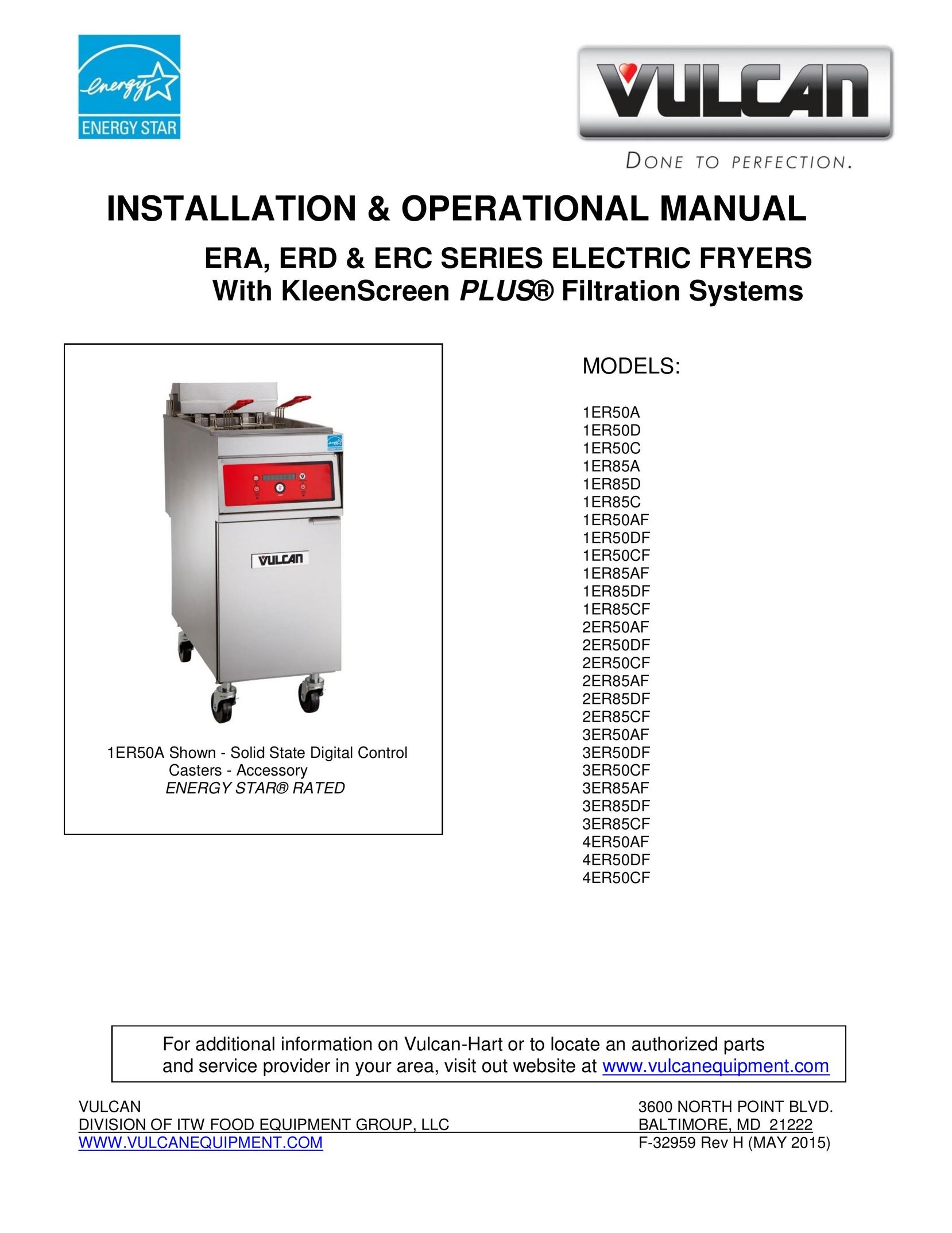 Vulcan-Hart 1ER50DF Fryer User Manual