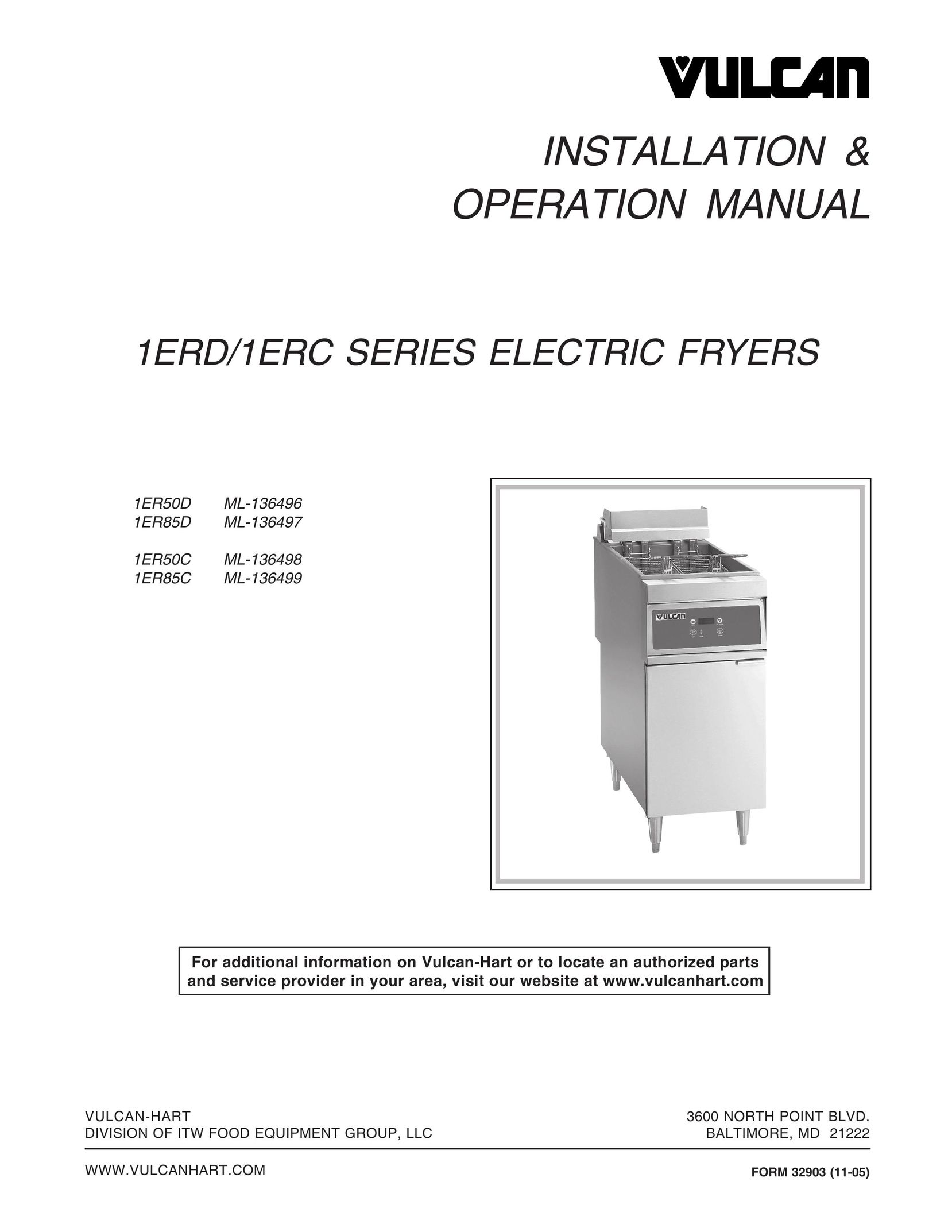 Vulcan-Hart 1ER85C Fryer User Manual