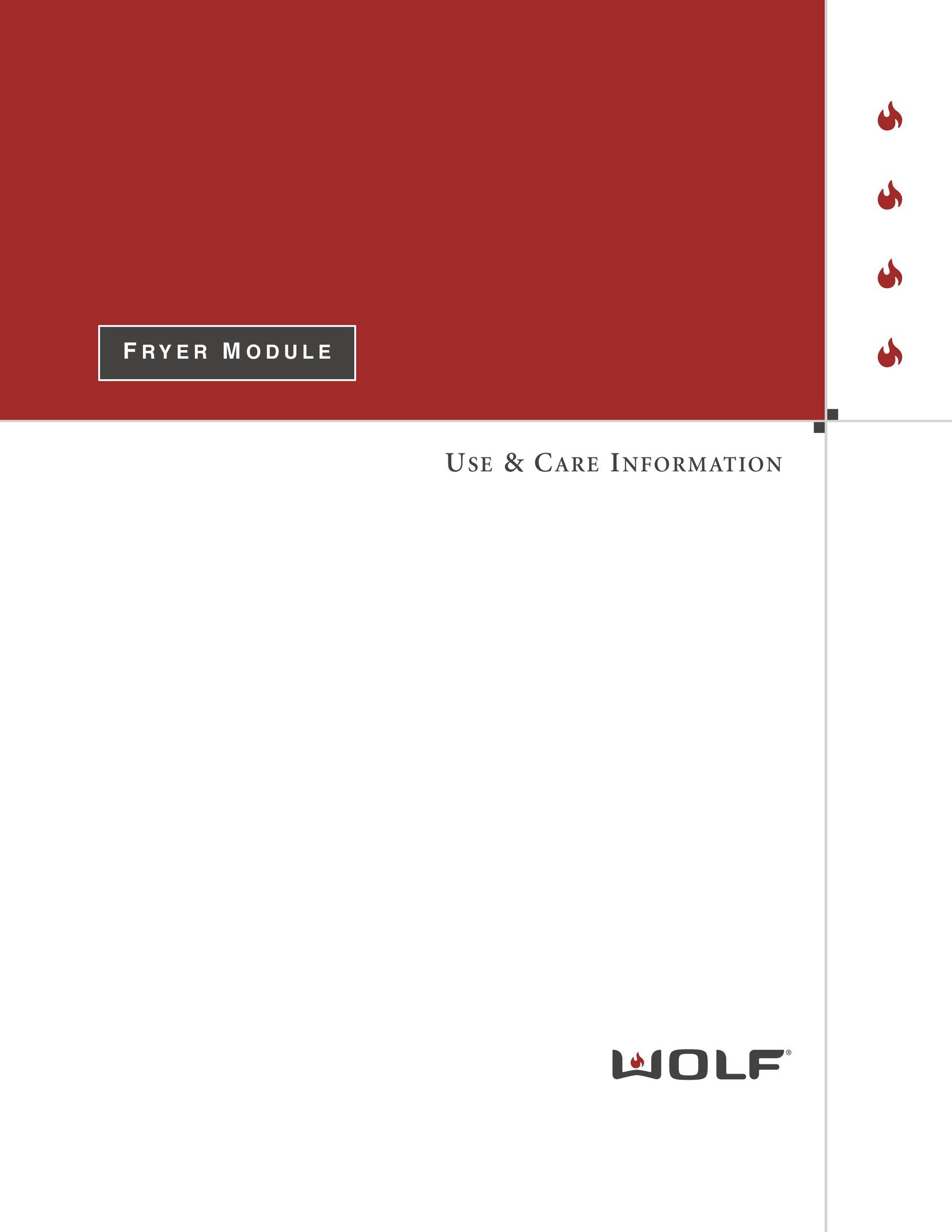 Wolf Appliance Company WOLF FRYER MODULE Fryer User Manual