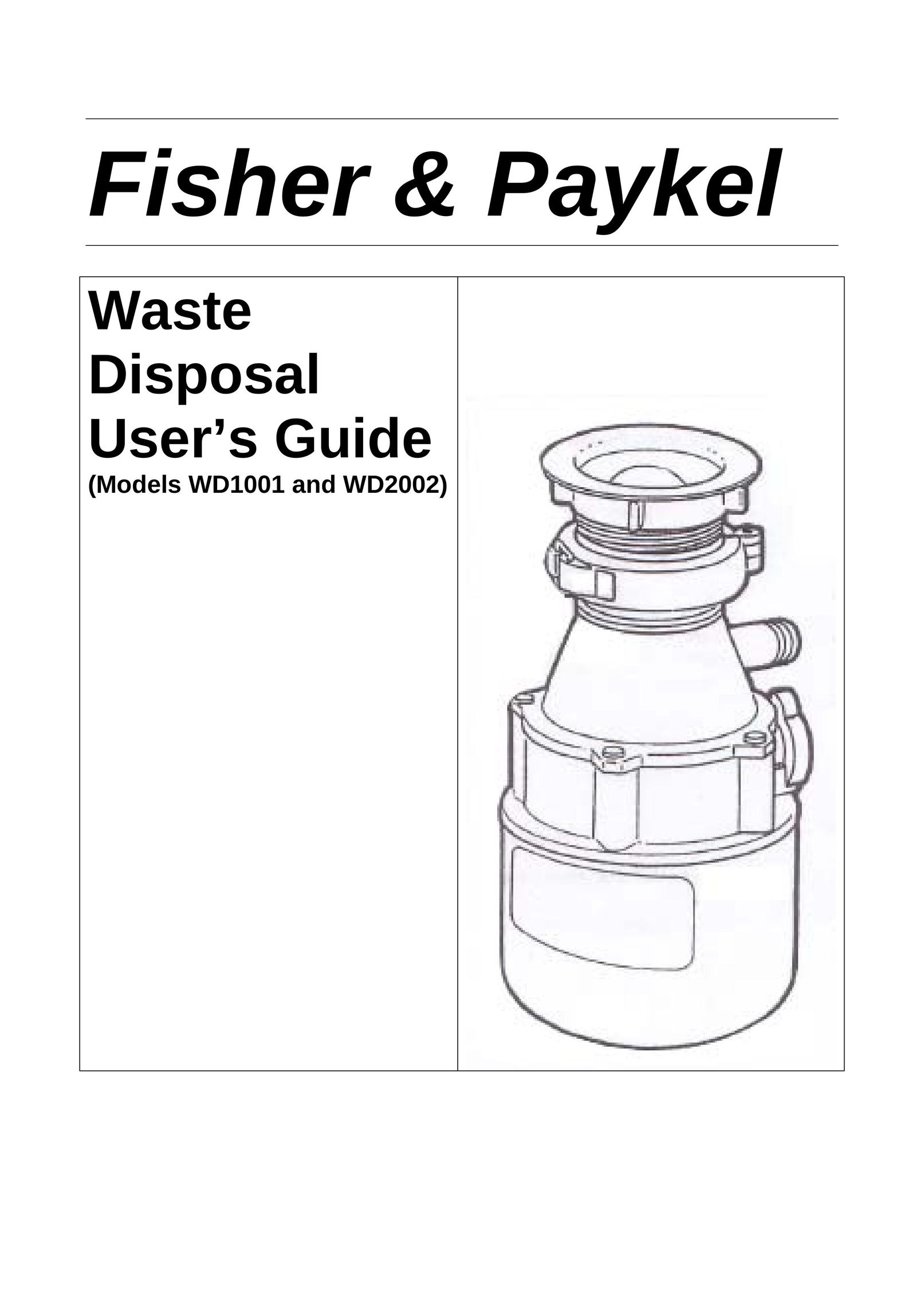 Fisher & Paykel WD1001 Garbage Disposal User Manual