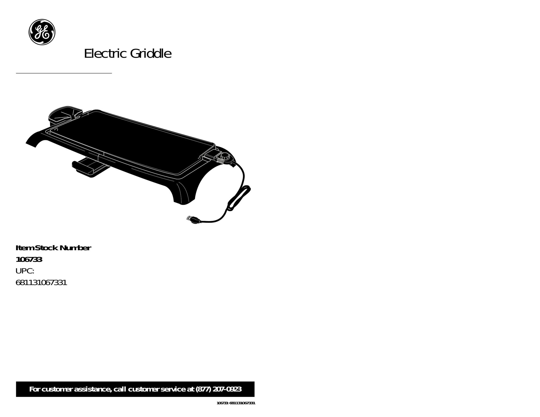 GE 681131067331 Griddle User Manual