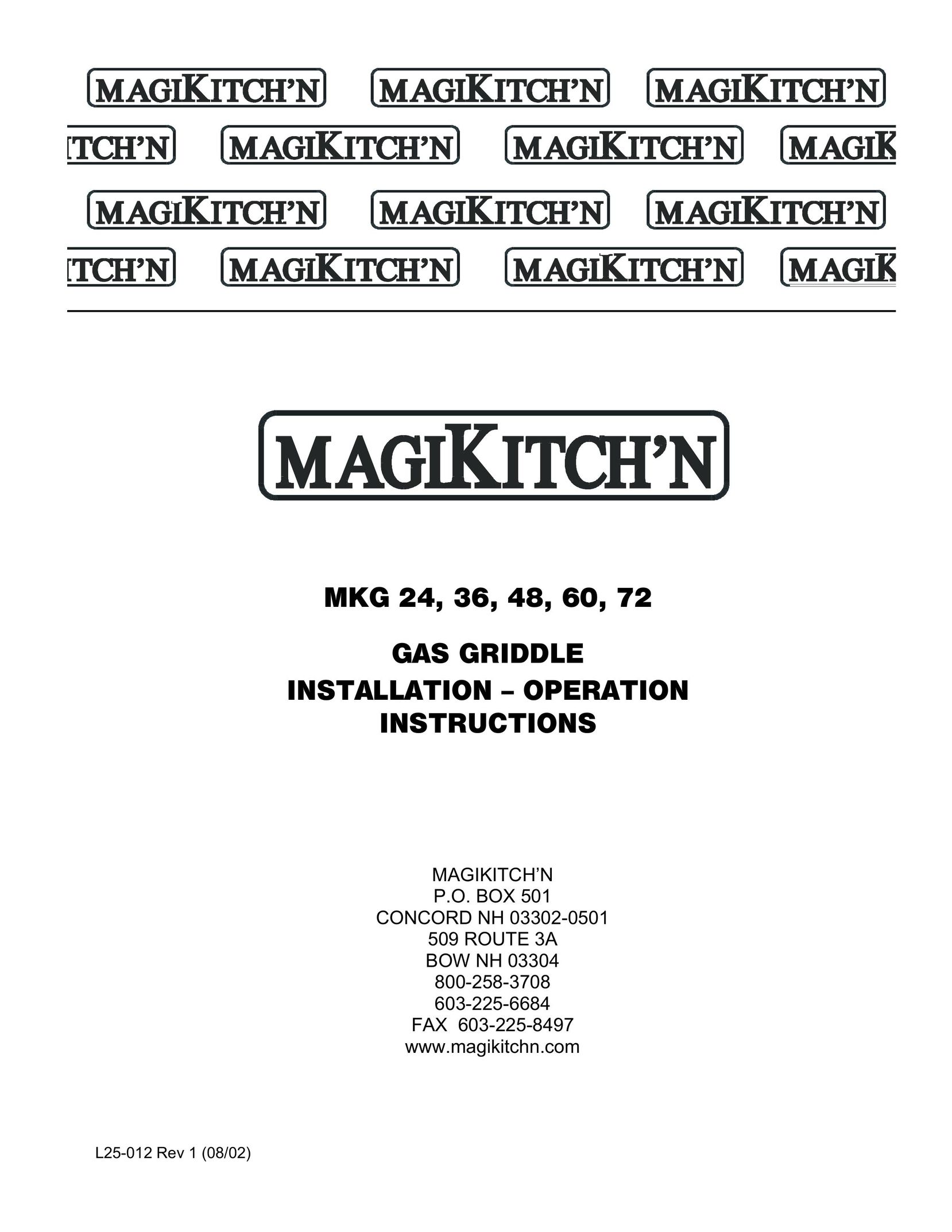 Magikitch'n MKG60 Griddle User Manual