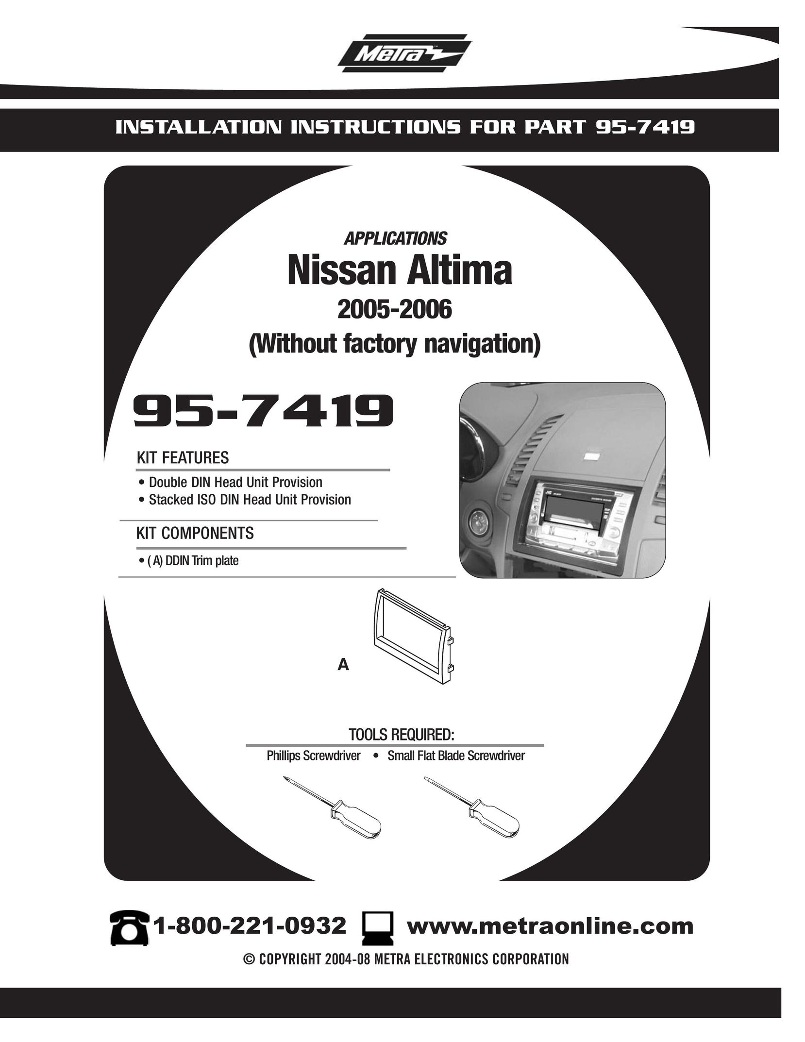 Metra Electronics 95-7419 Griddle User Manual