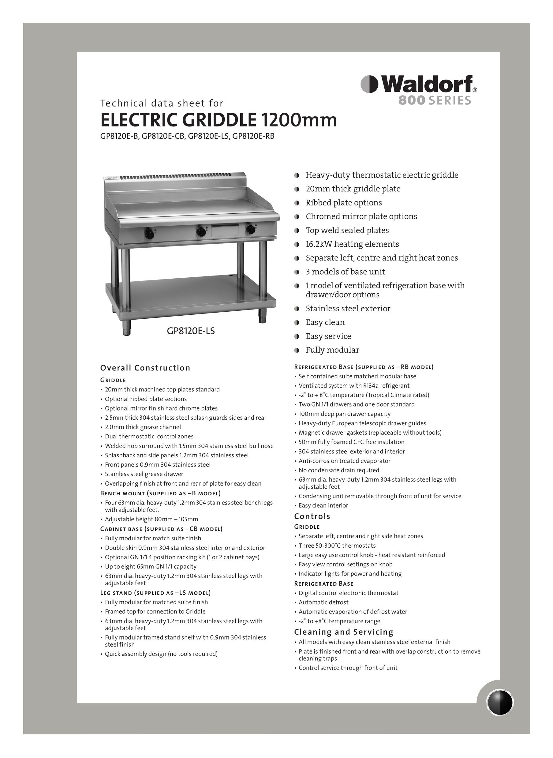 Moffat GP8120E-LS Griddle User Manual