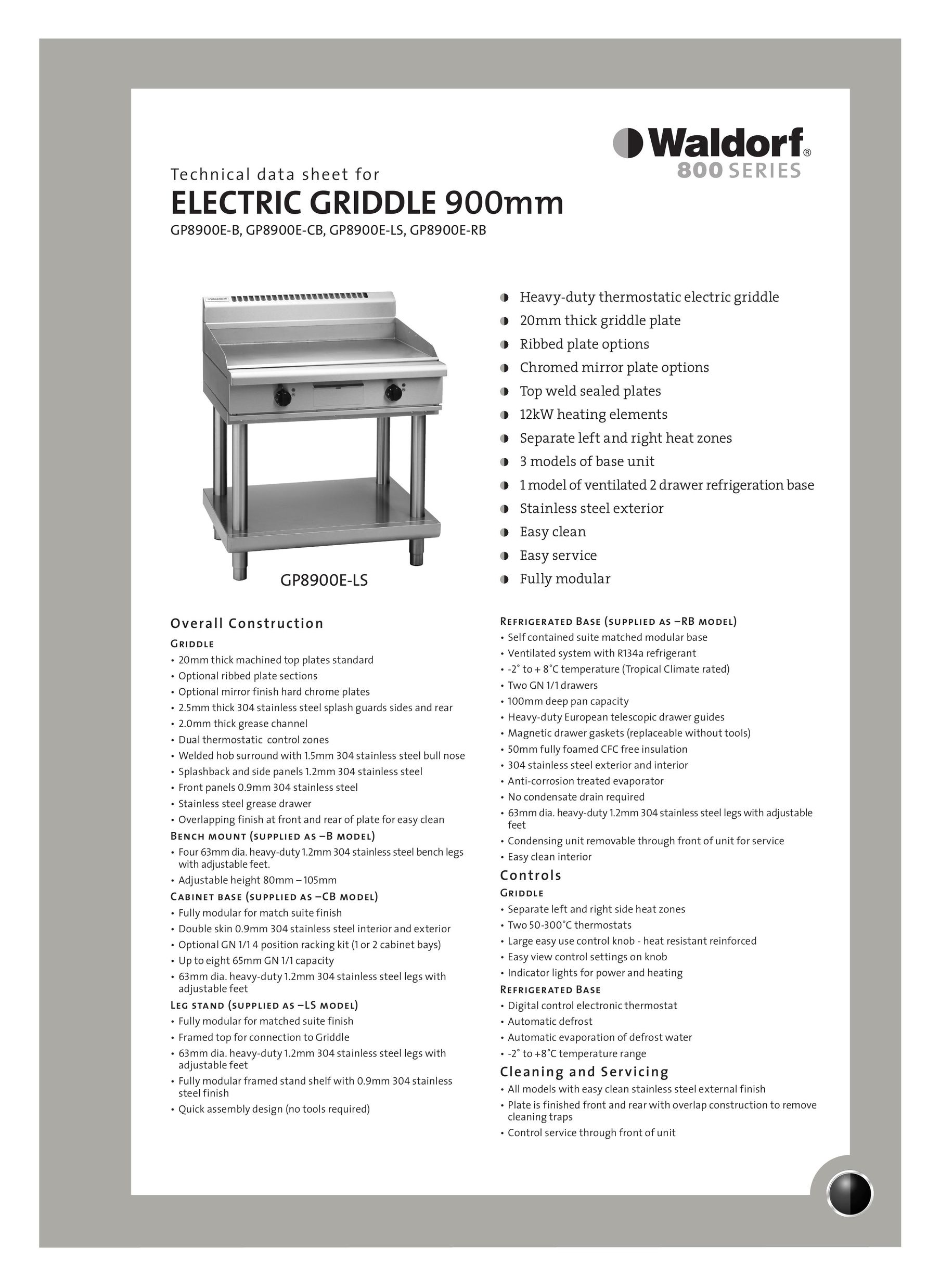Moffat GP8900E-RB Griddle User Manual