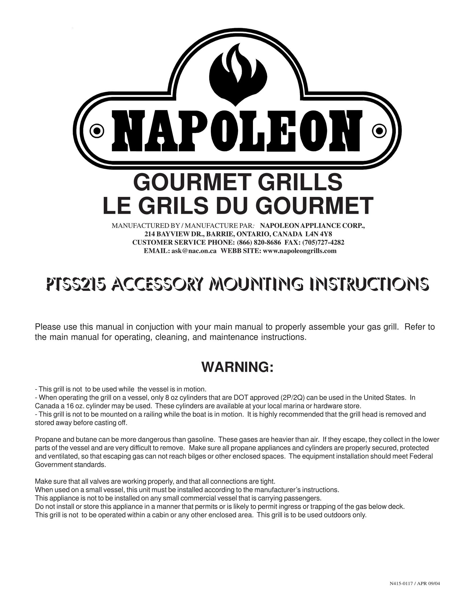 Napoleon Grills N415-0117 Griddle User Manual