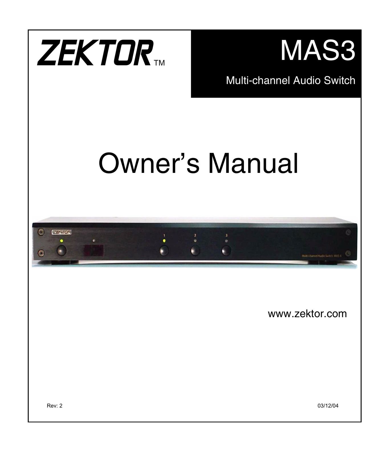 Symphonic ZEKTOR MAS3 Griddle User Manual