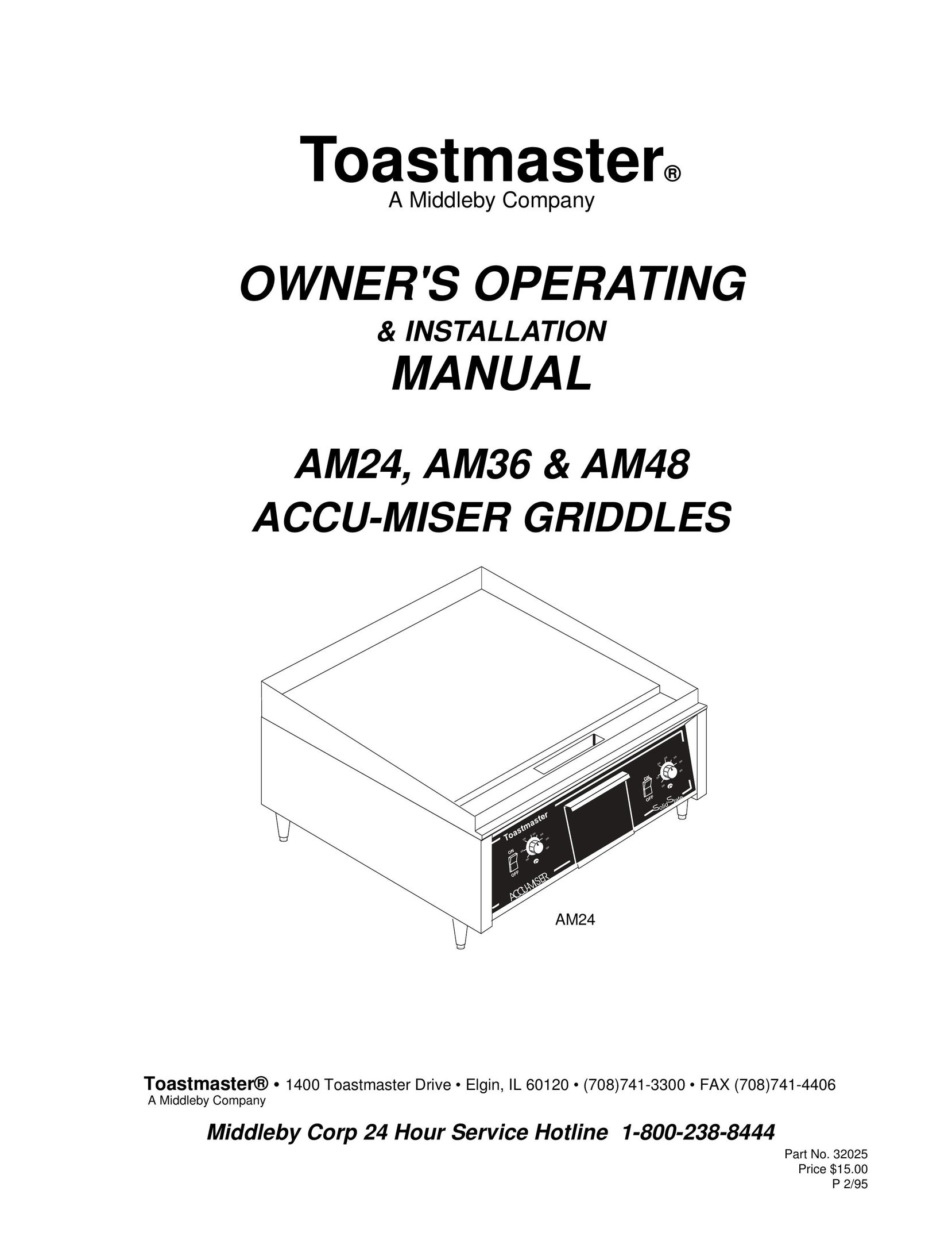 Toastmaster AM36 & AM48 Griddle User Manual