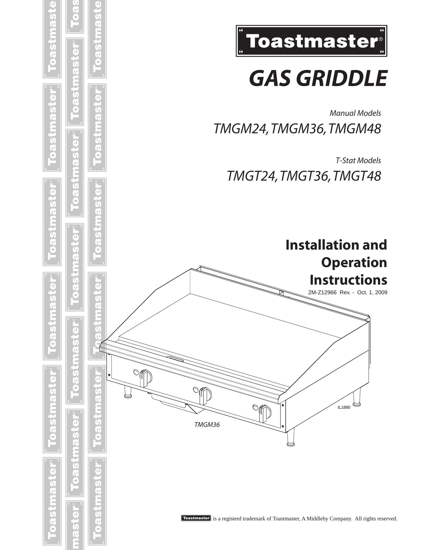Toastmaster TMGM36 Griddle User Manual