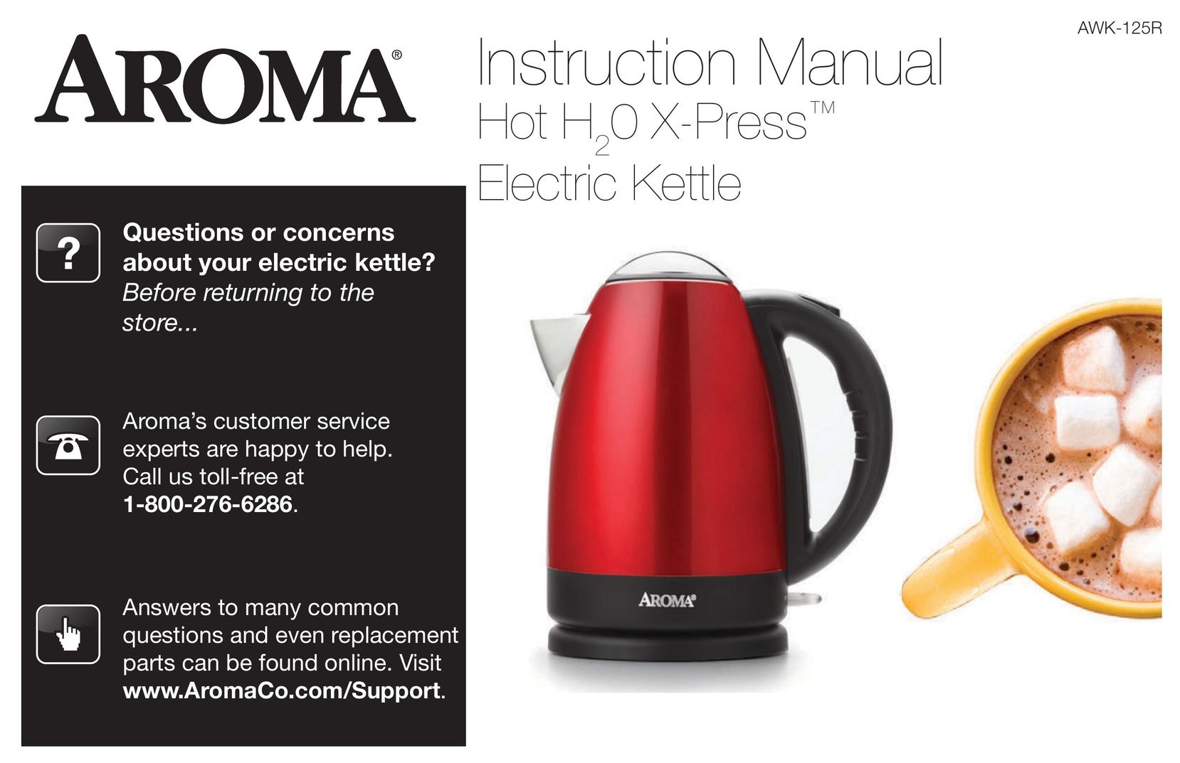 Aroma EWK-125R Hot Beverage Maker User Manual