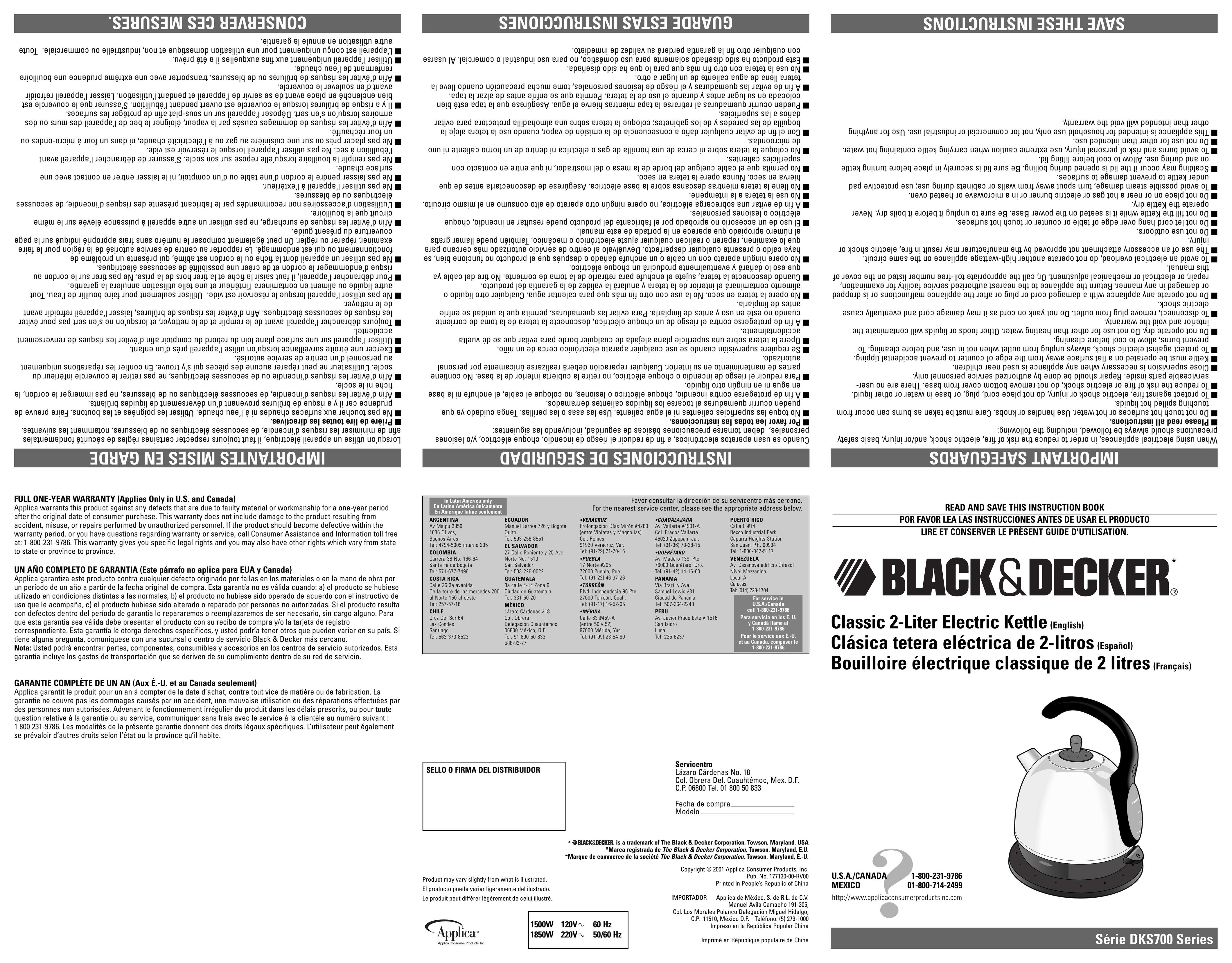 Black & Decker DKS700 Hot Beverage Maker User Manual